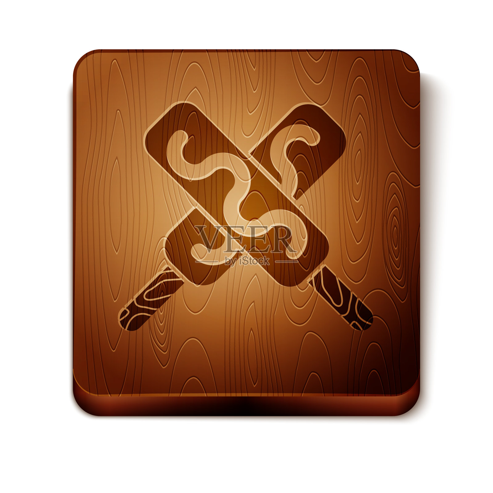 棕色冰淇淋图标孤立在白色背景插画图片素材