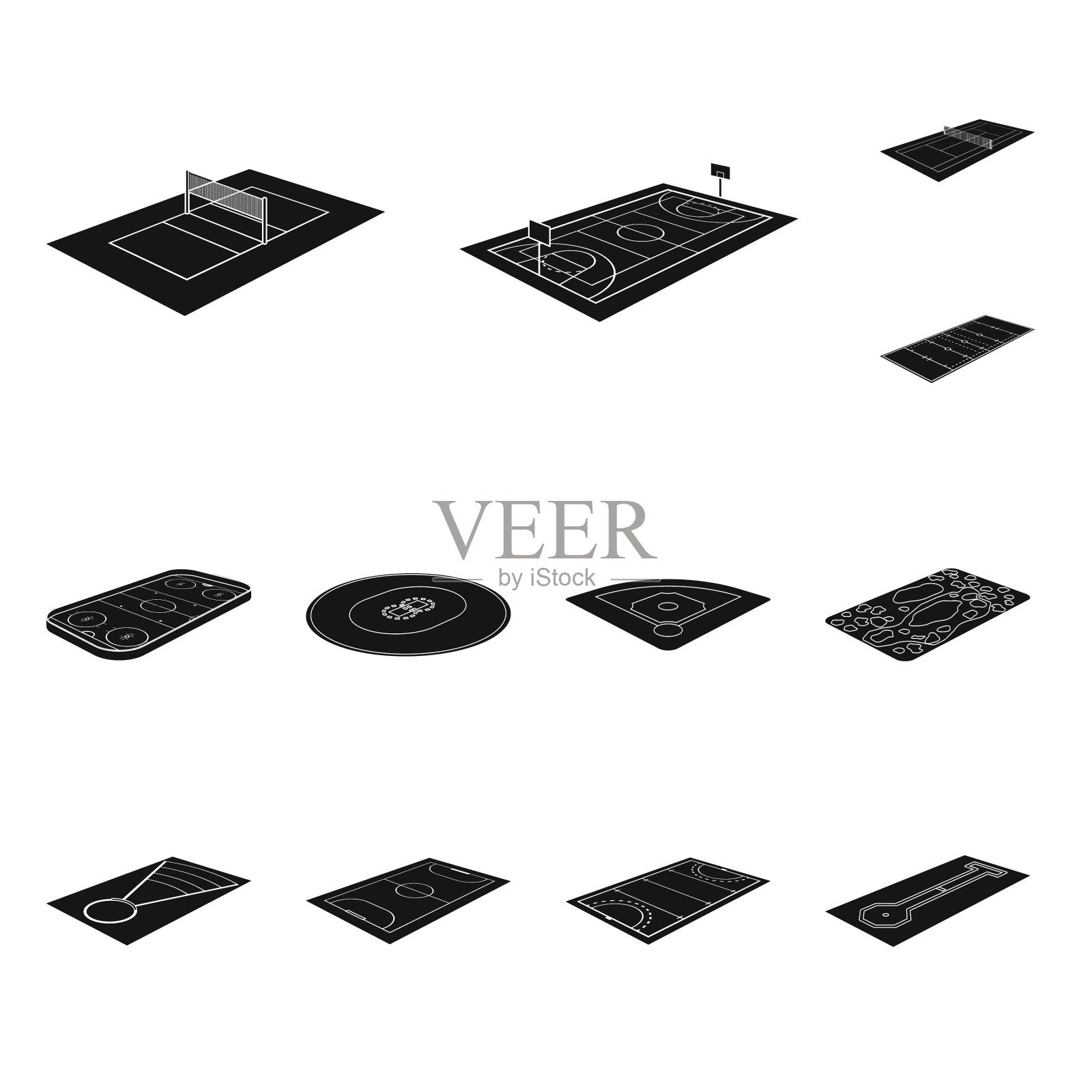 孤立物体竞赛和现场标志插画图片素材