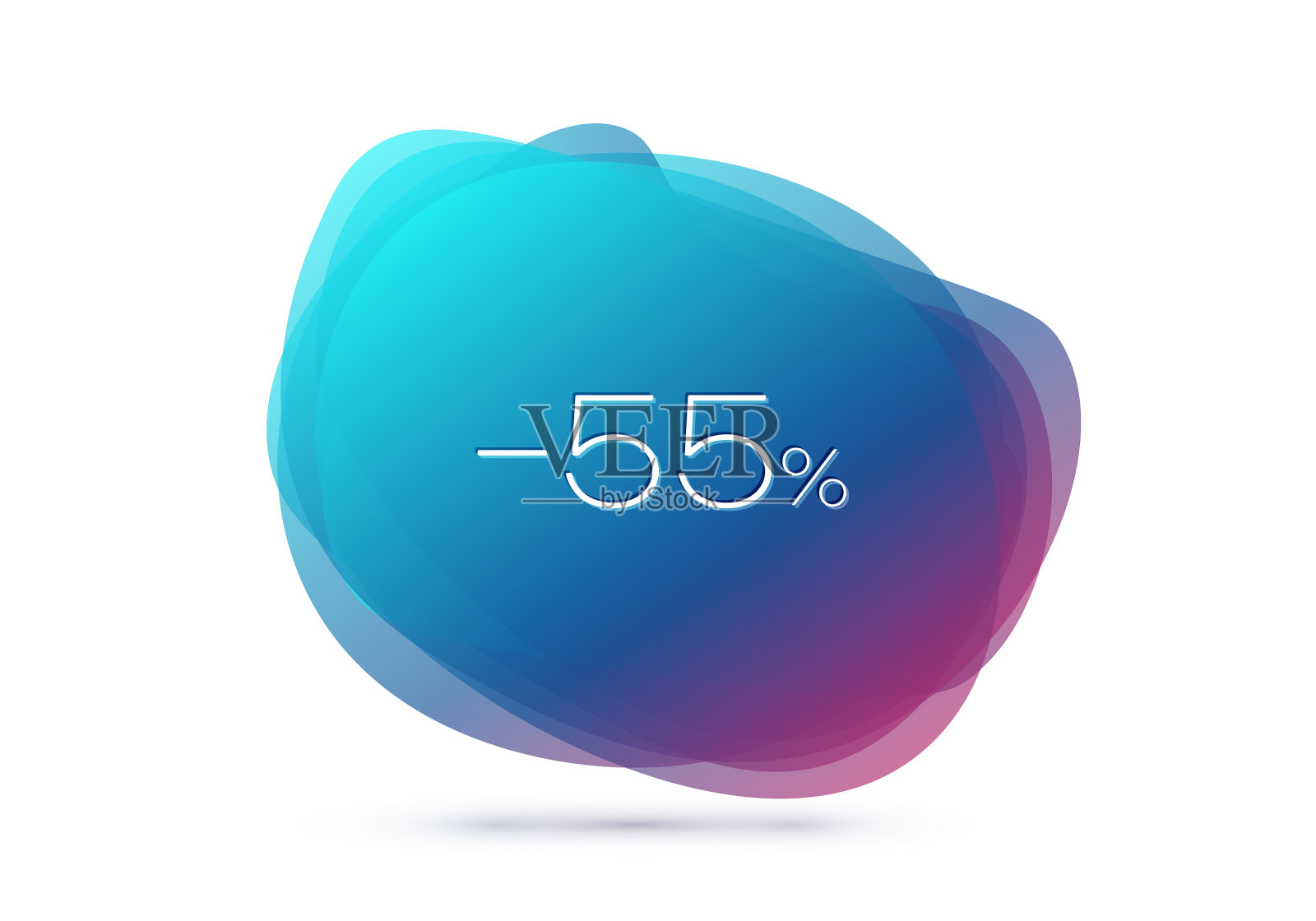 印有五十五字的几何销售横幅插画图片素材