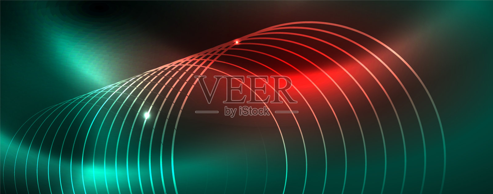 闪亮发光的设计背景霓虹灯风格的线条插画图片素材