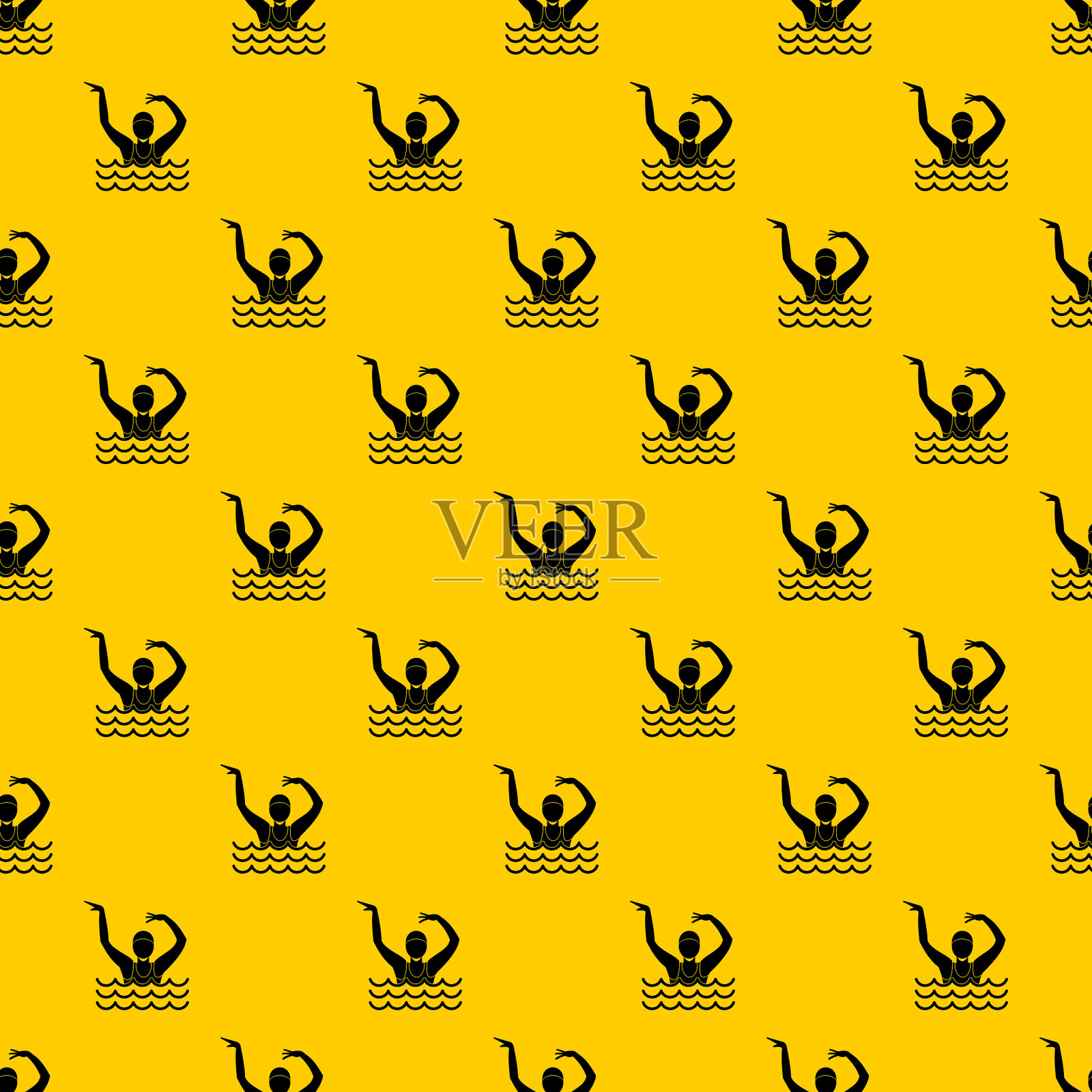 在游泳池里游泳的人插画图片素材