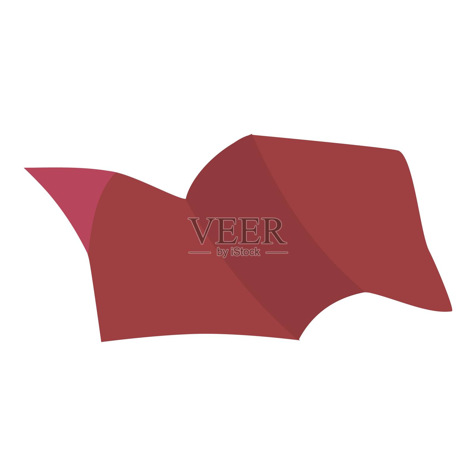 垃圾红纸图标，卡通风格插画图片素材