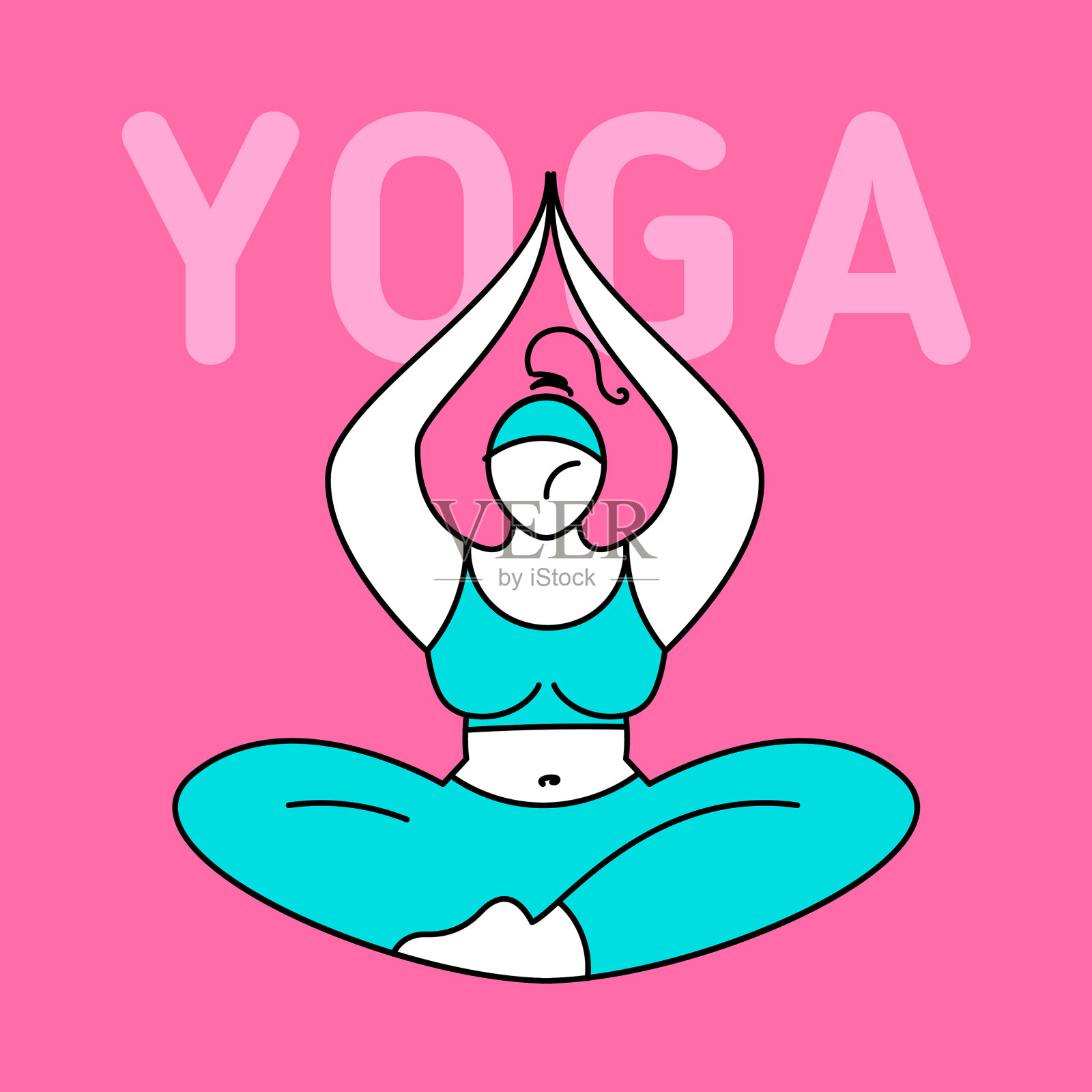 瑜伽减肥插画图片素材