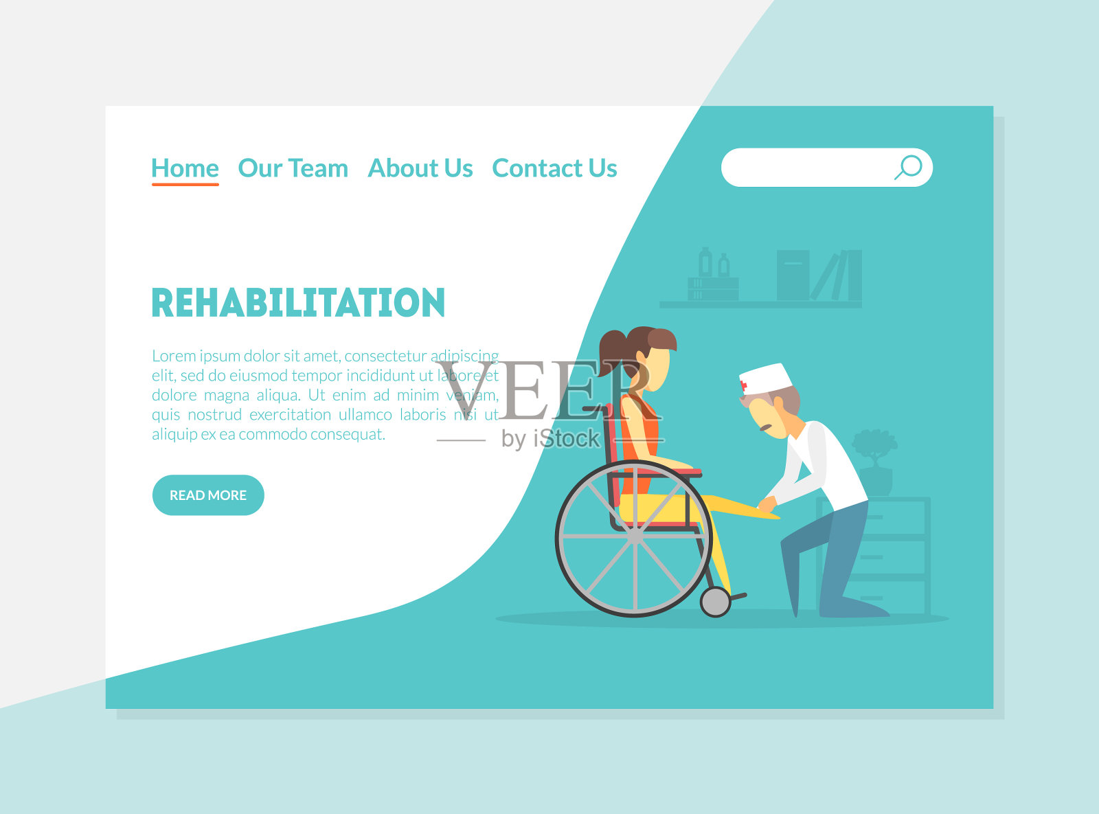 康复登陆理疗页面设计模板素材