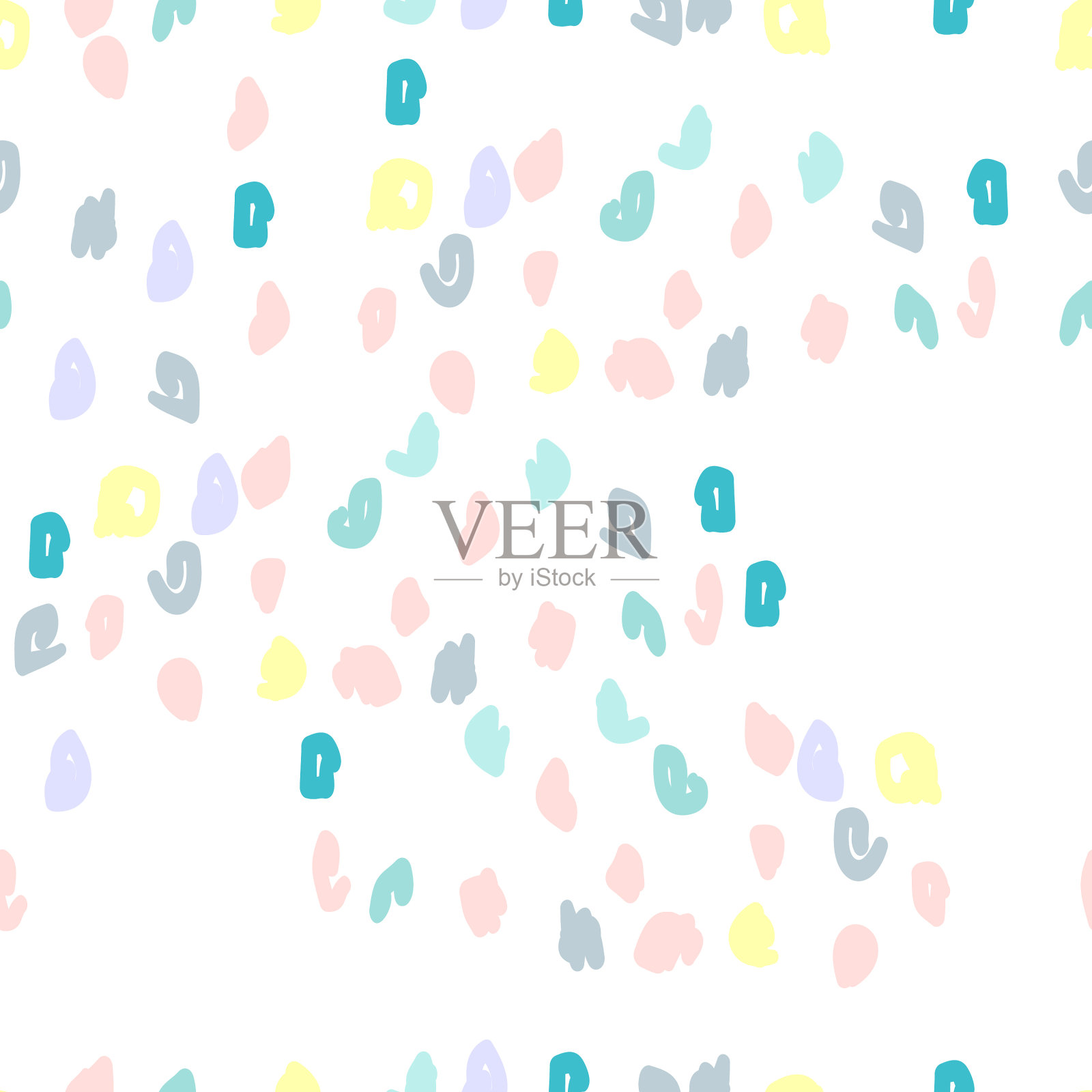 手绘无缝图案涂鸦幼稚插画图片素材