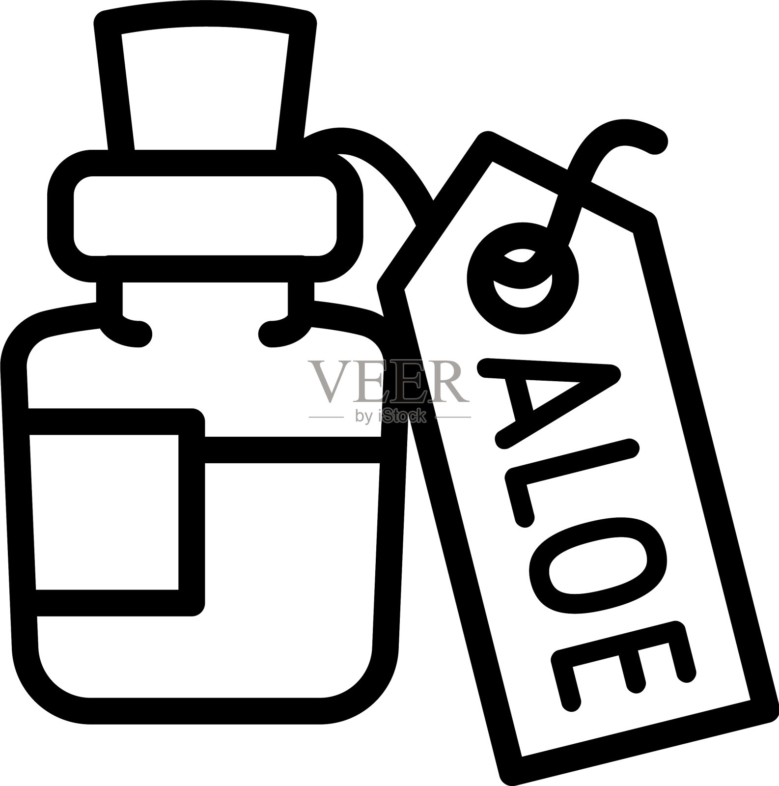 芦荟滴管图标轮廓风格设计元素图片