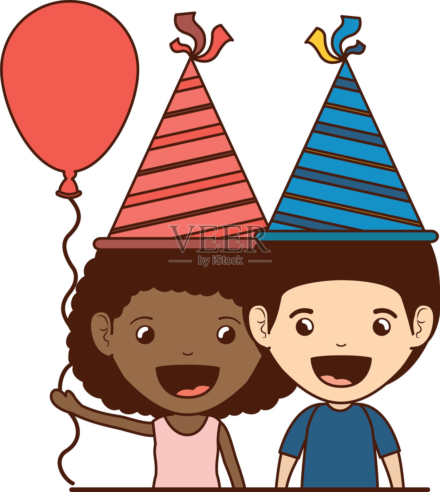 几个孩子在庆祝生日插画图片素材