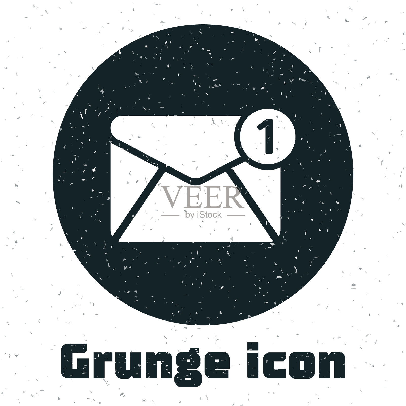 垃圾信封图标孤立的白色背景图标素材