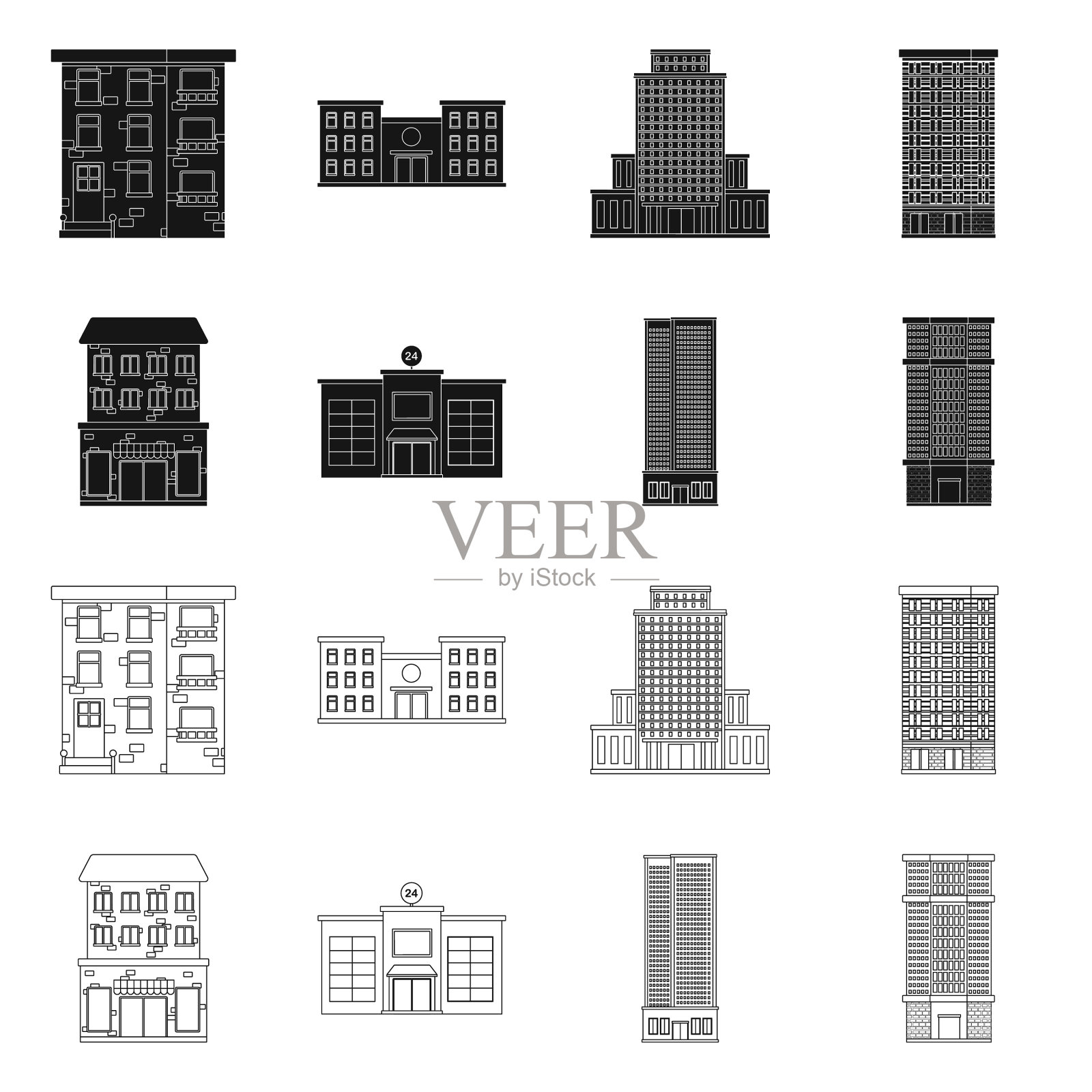 市政和中心图标插画图片素材