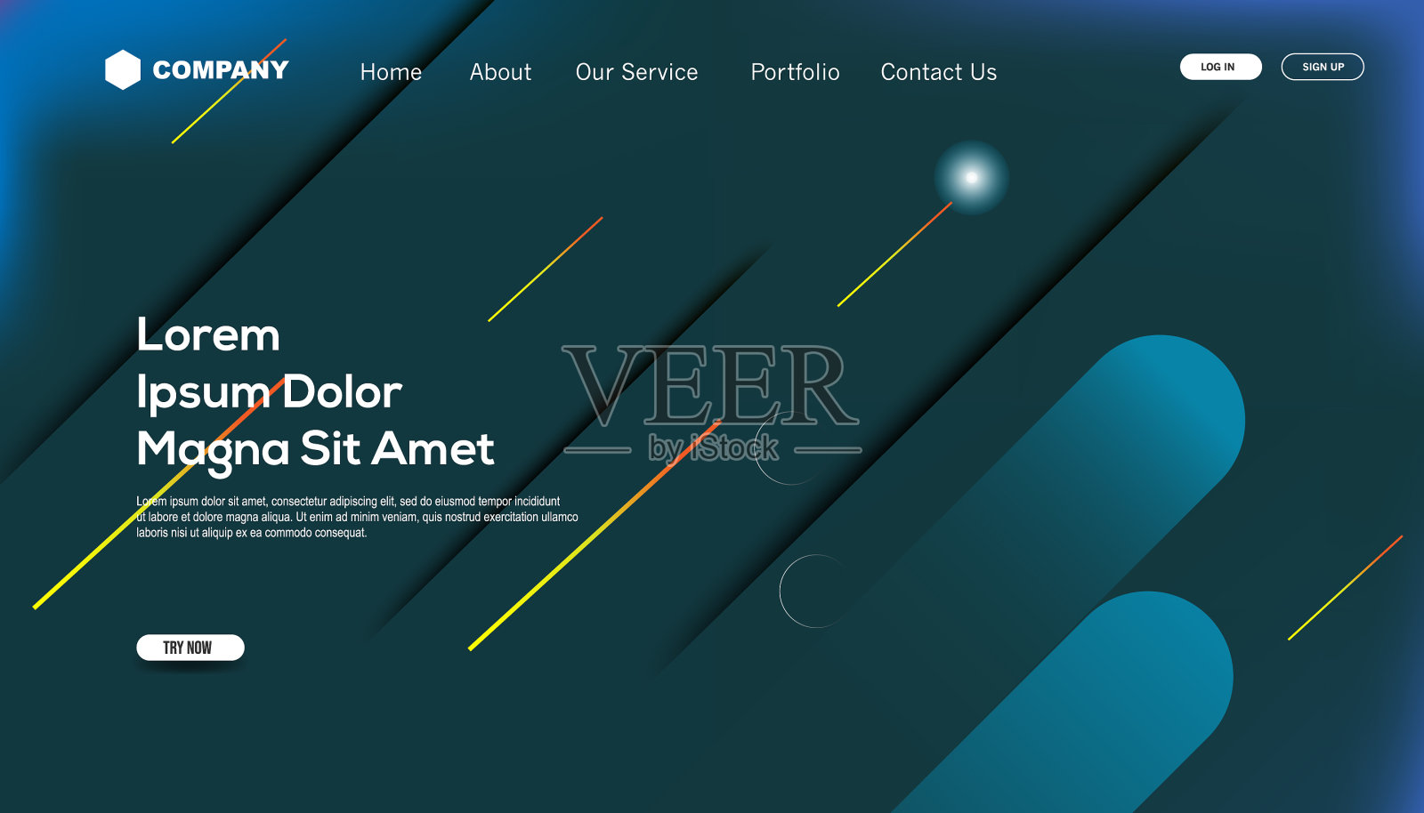 渐变颜色登陆页面模板插画图片素材