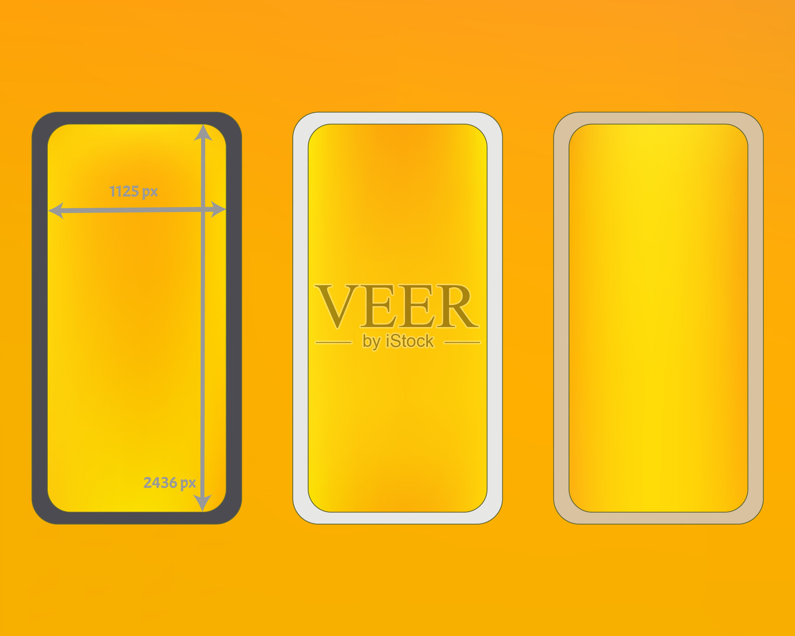 网格黄色电话背景套件插画图片素材