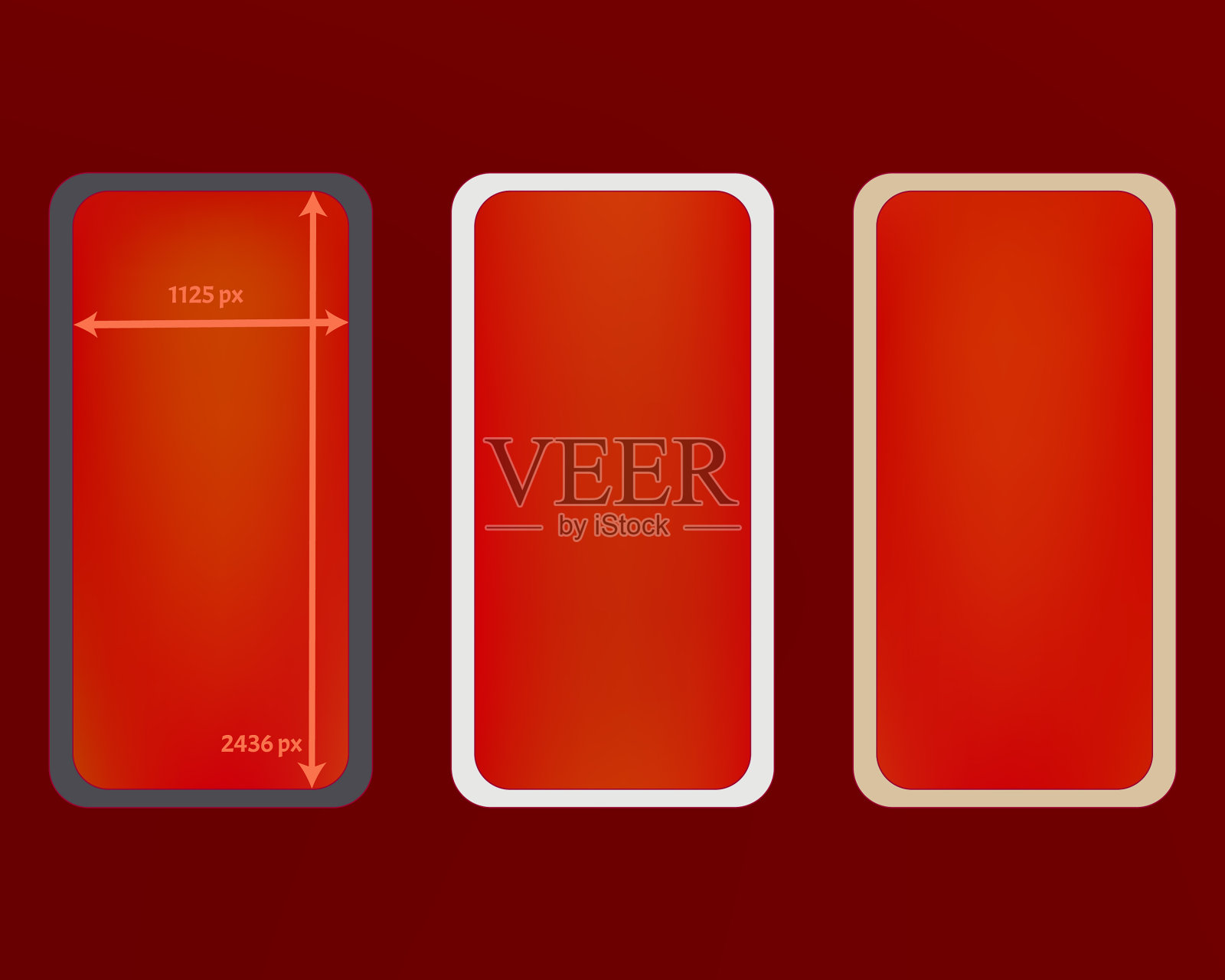 网格红色电话背景工具包插画图片素材