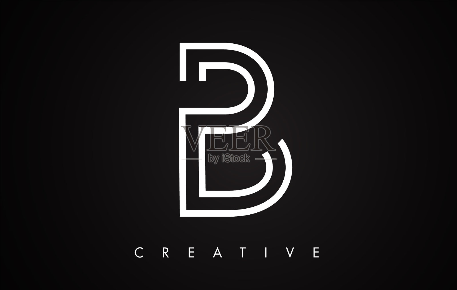 B字母现代时尚设计标志B字母图标插画图片素材