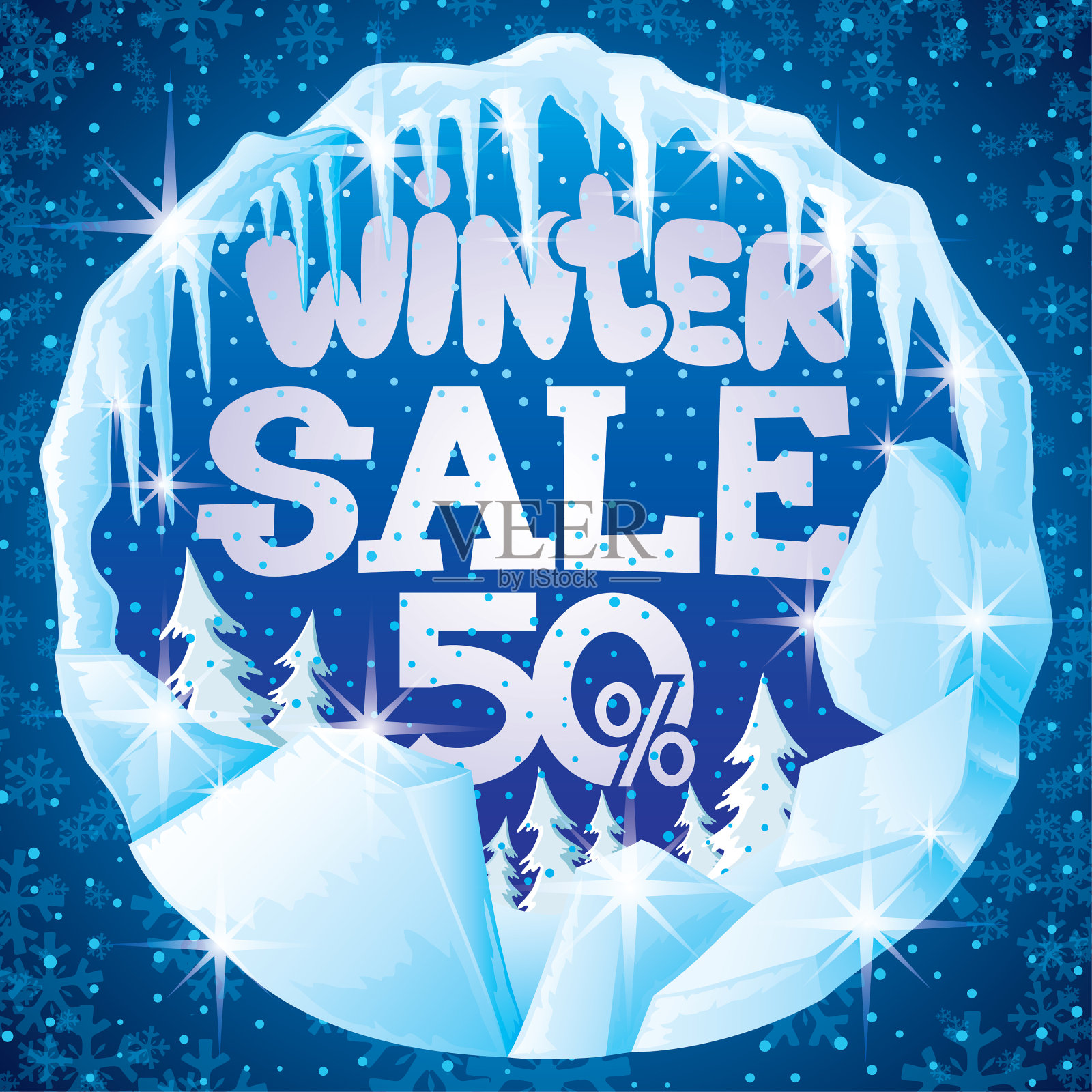 冬季促销横幅设计元素图片