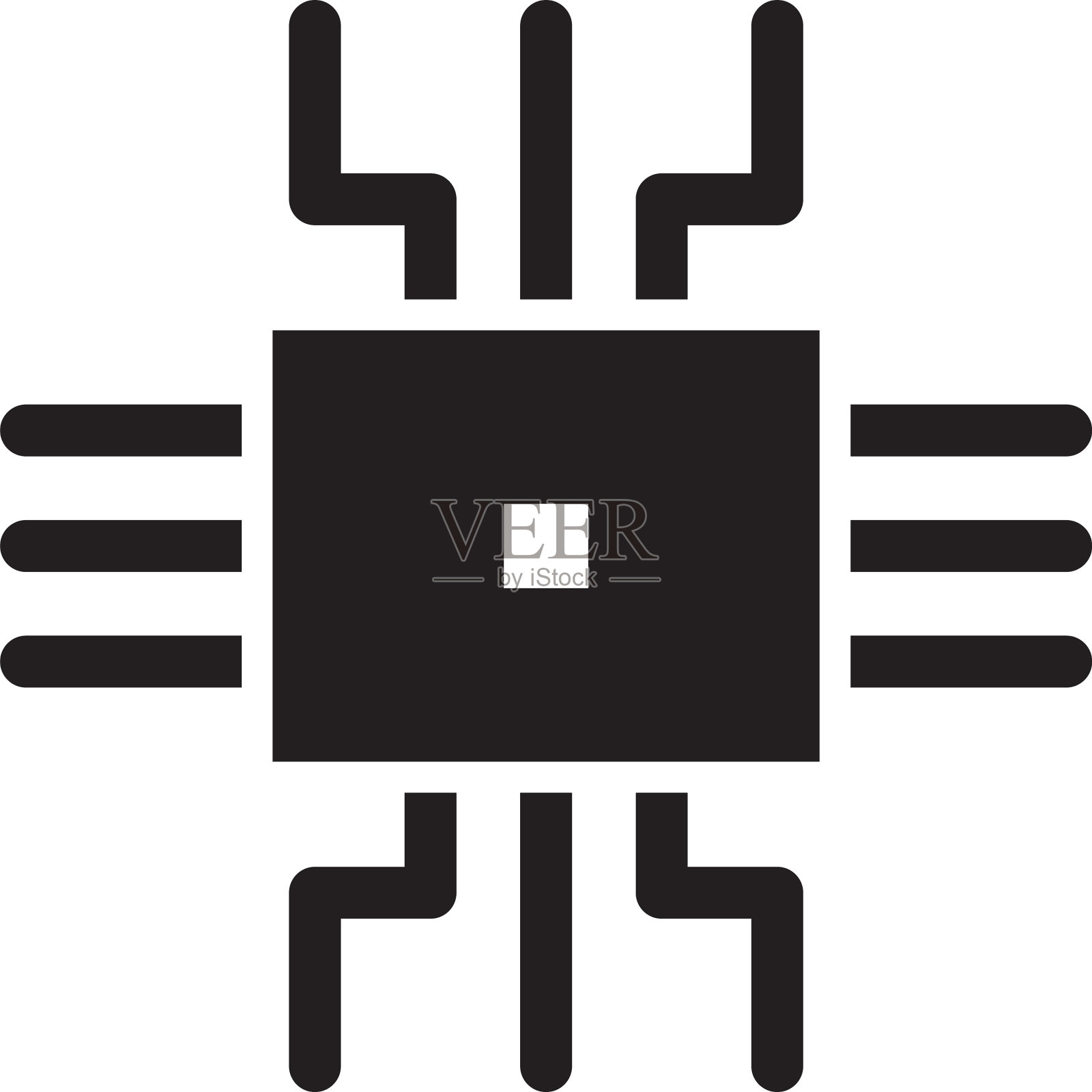 平线电路图标符号标志标志模板插画图片素材
