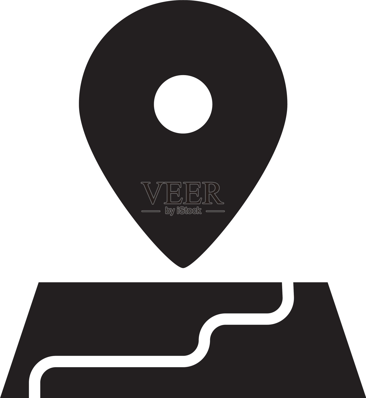 平面字形GPS导航地图标记指针插画图片素材