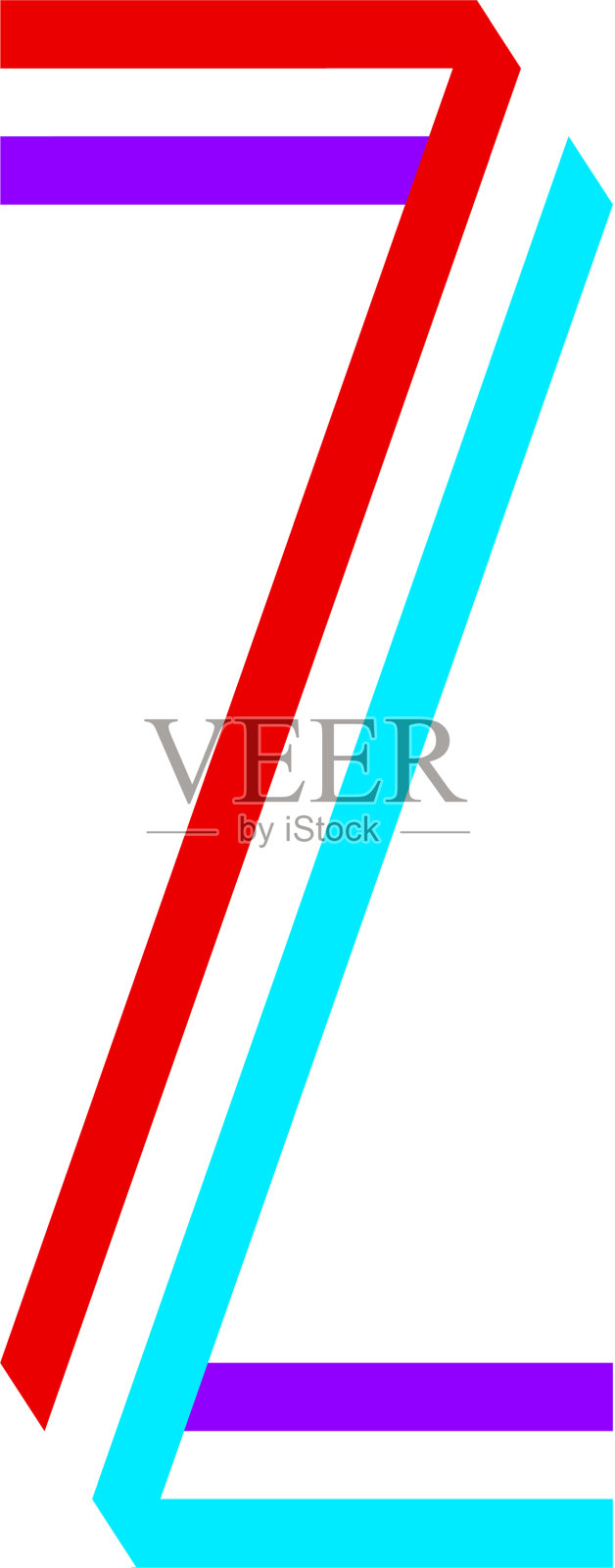 从彩色条纹折叠的明亮字体字母表插画图片素材