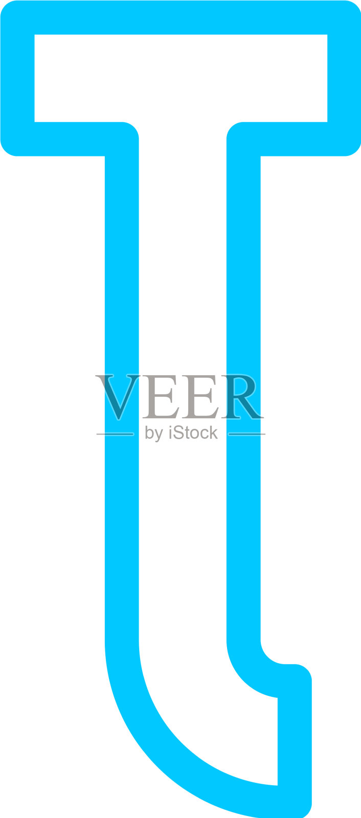 字体明亮字母从彩色轮廓插画图片素材