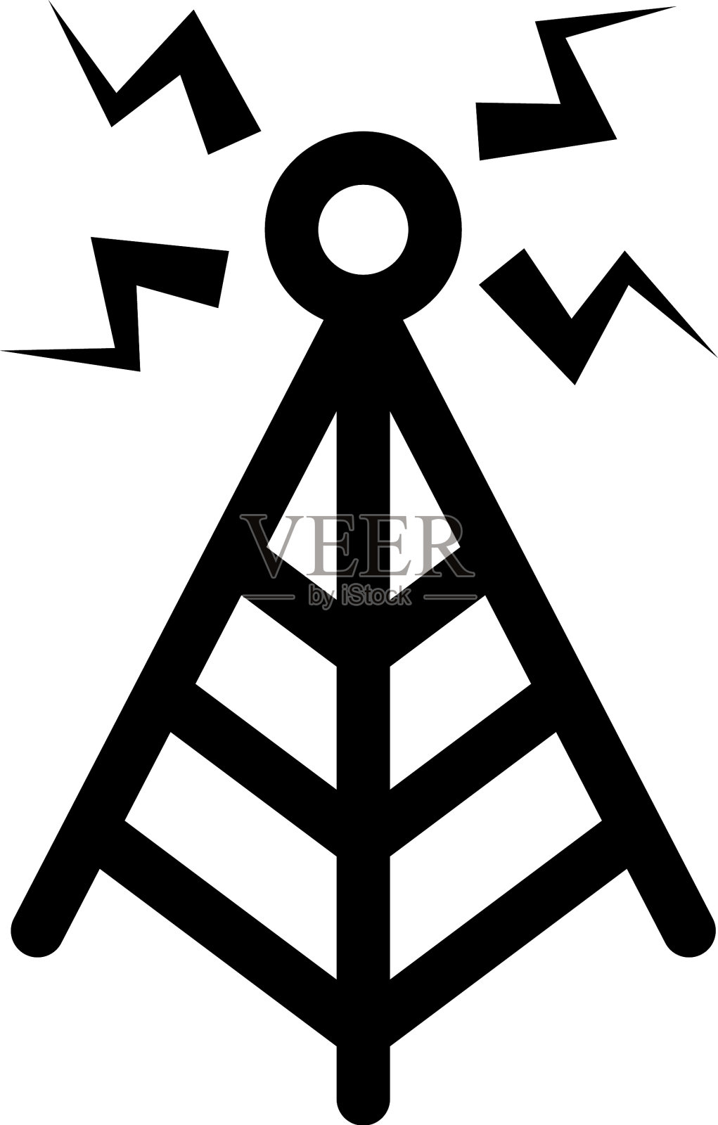 平线单天线图标符号标志插画图片素材