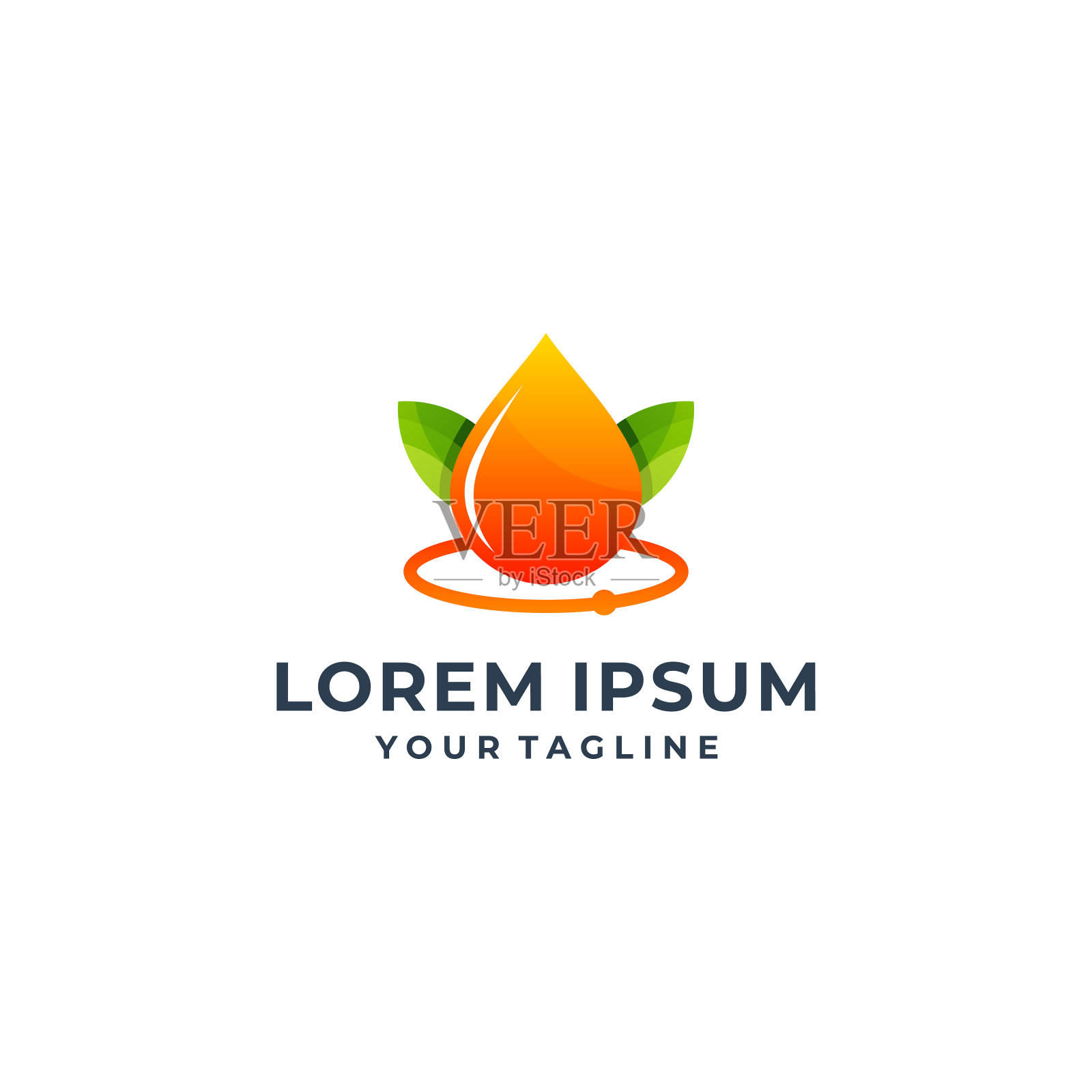 绿叶带着水滴图标素材