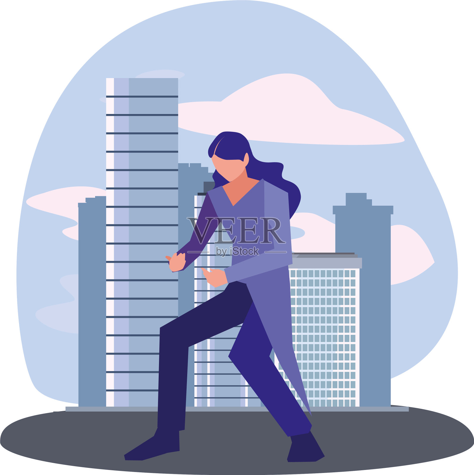 舞者的性格在户外插画图片素材