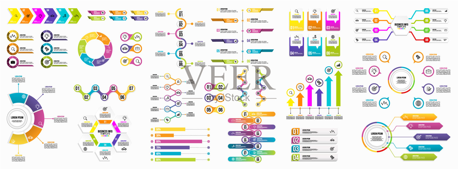 兆集信息图集业务图标素材