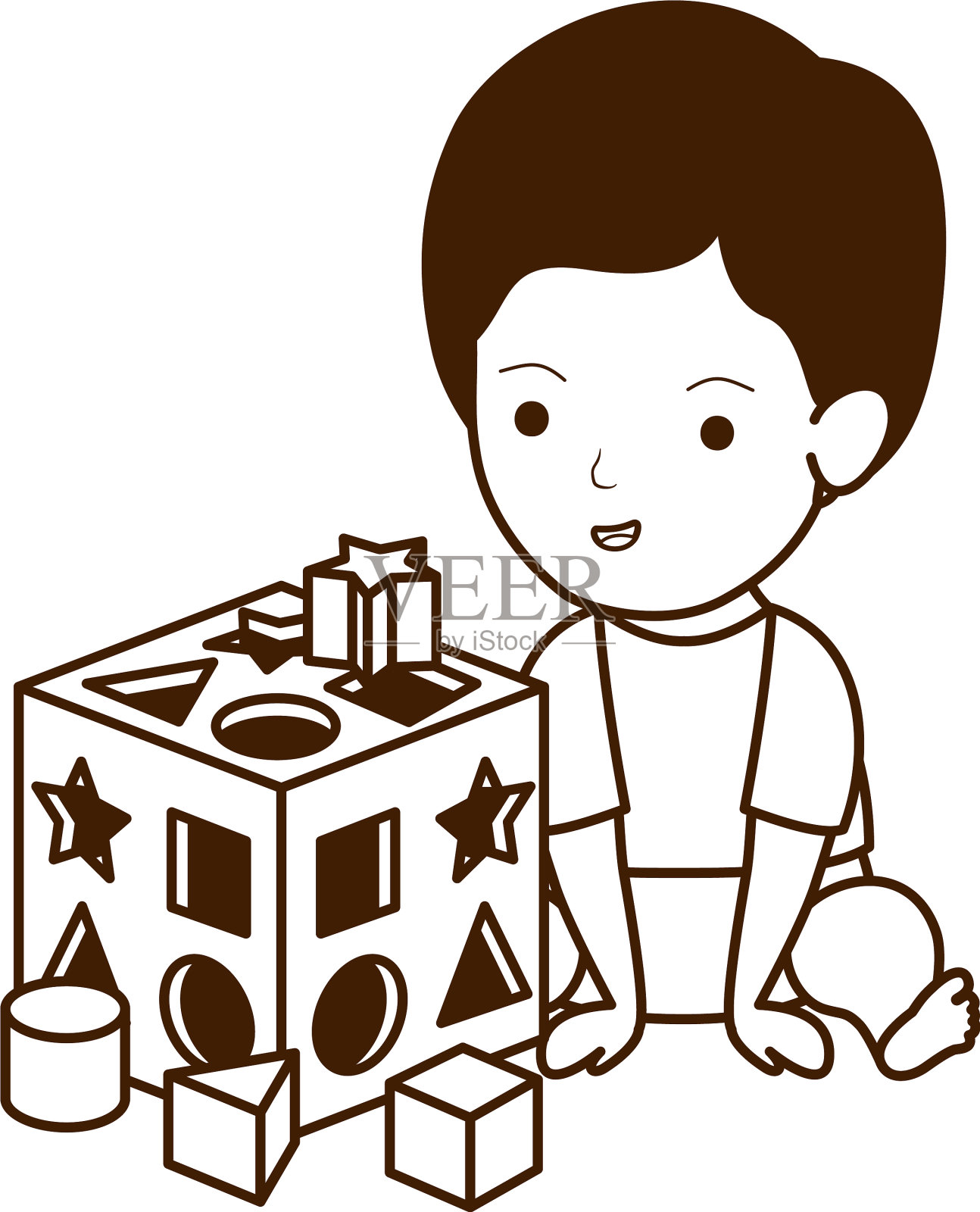 孤立男婴设计插画图片素材