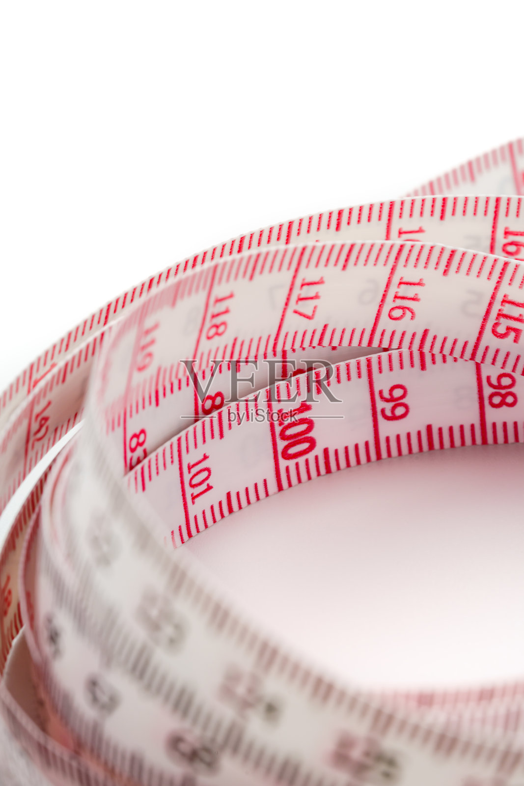 白色卷尺隔离在白色背景上照片摄影图片