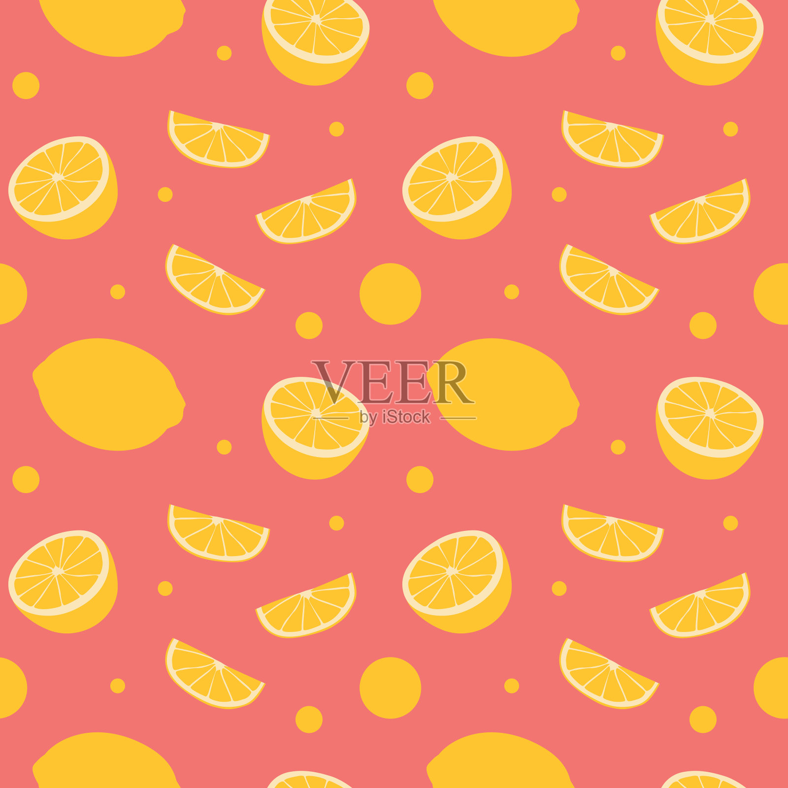 无缝向量模式的柠檬背景插画图片素材