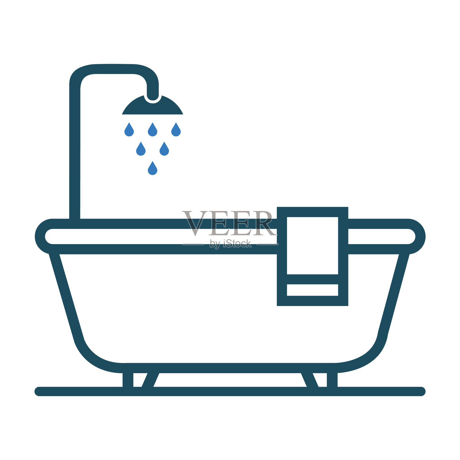 浴室，清洁，浴管图标插画图片素材