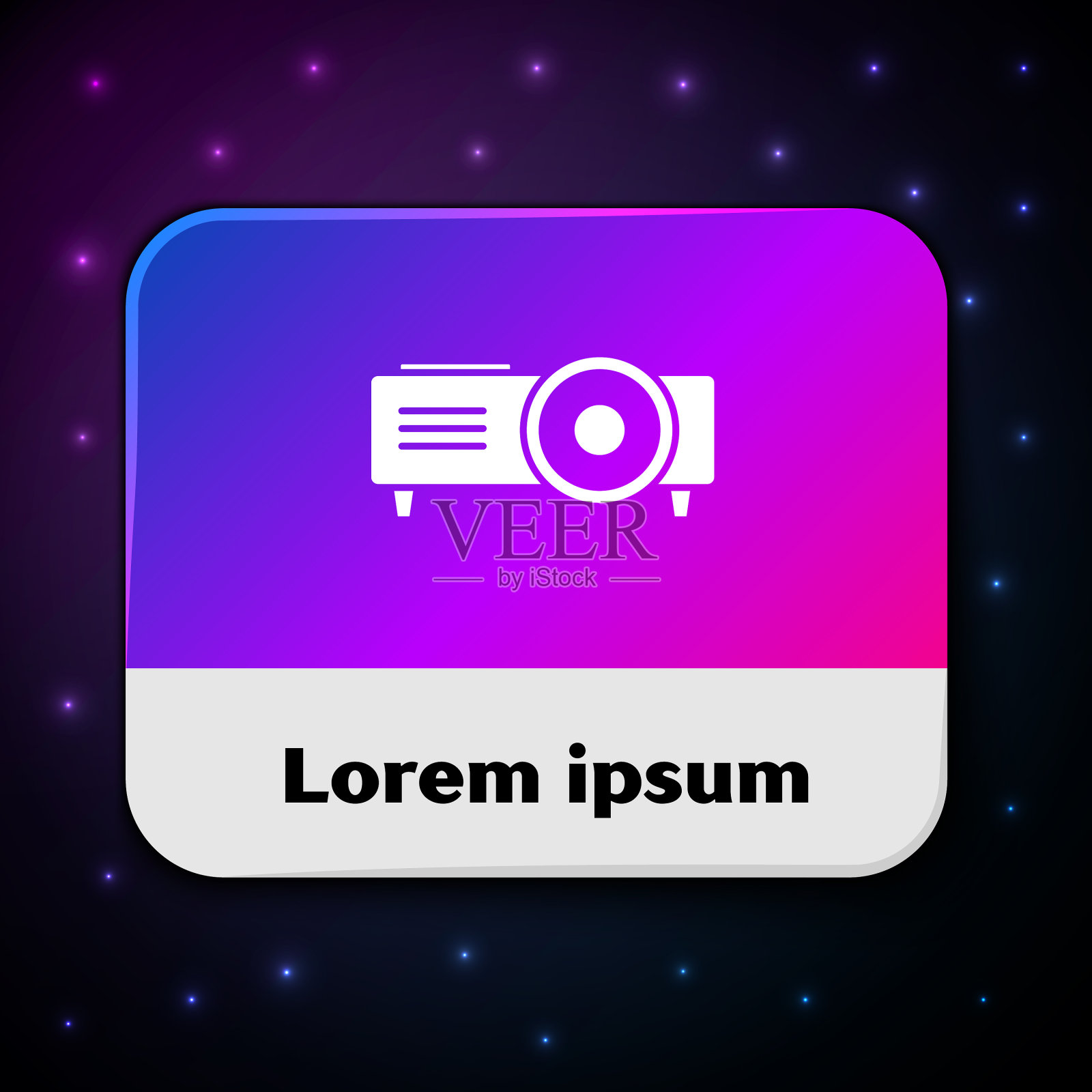 白色演示电影胶片媒体投影仪插画图片素材