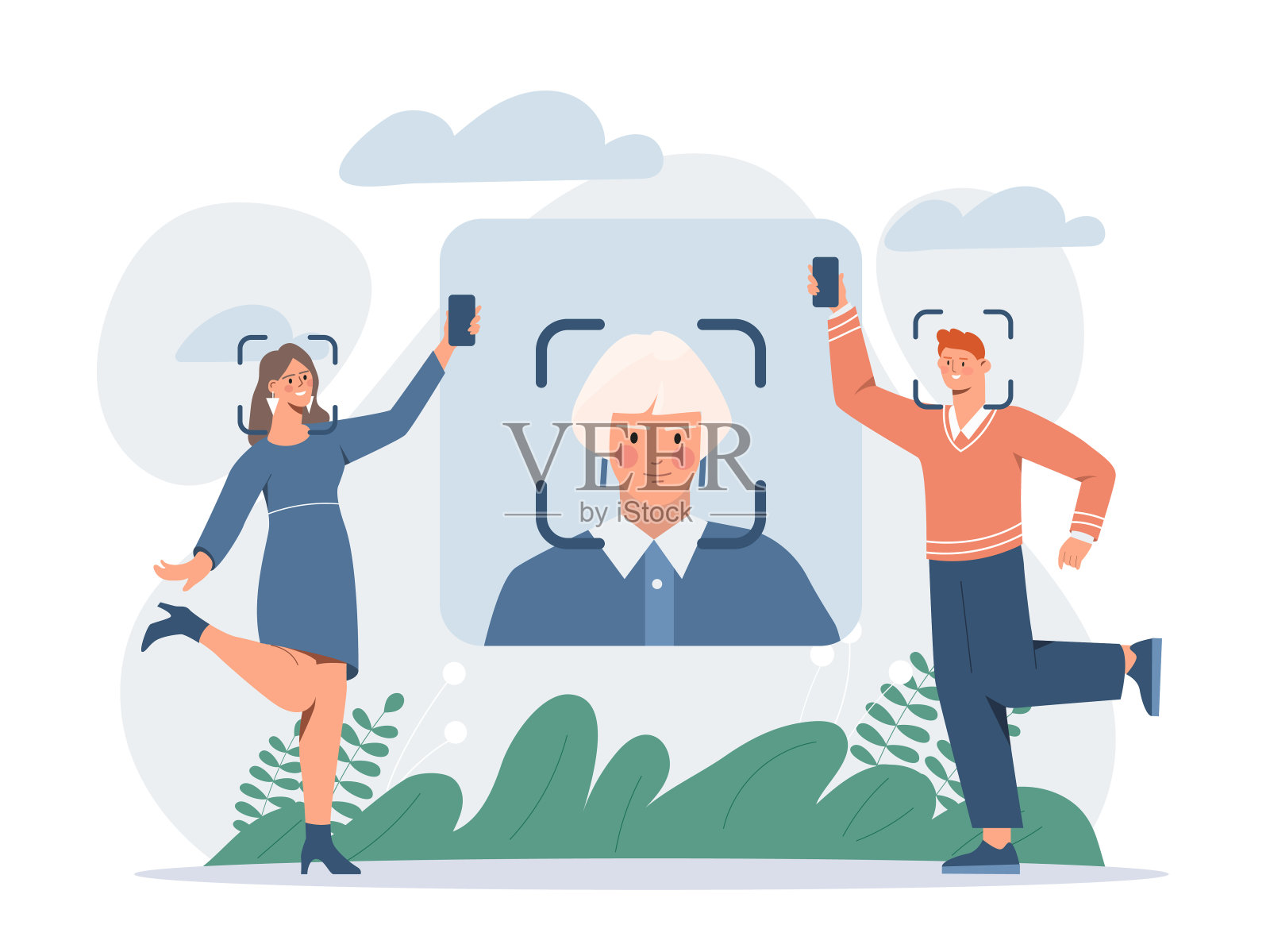 面对ID的概念插画图片素材