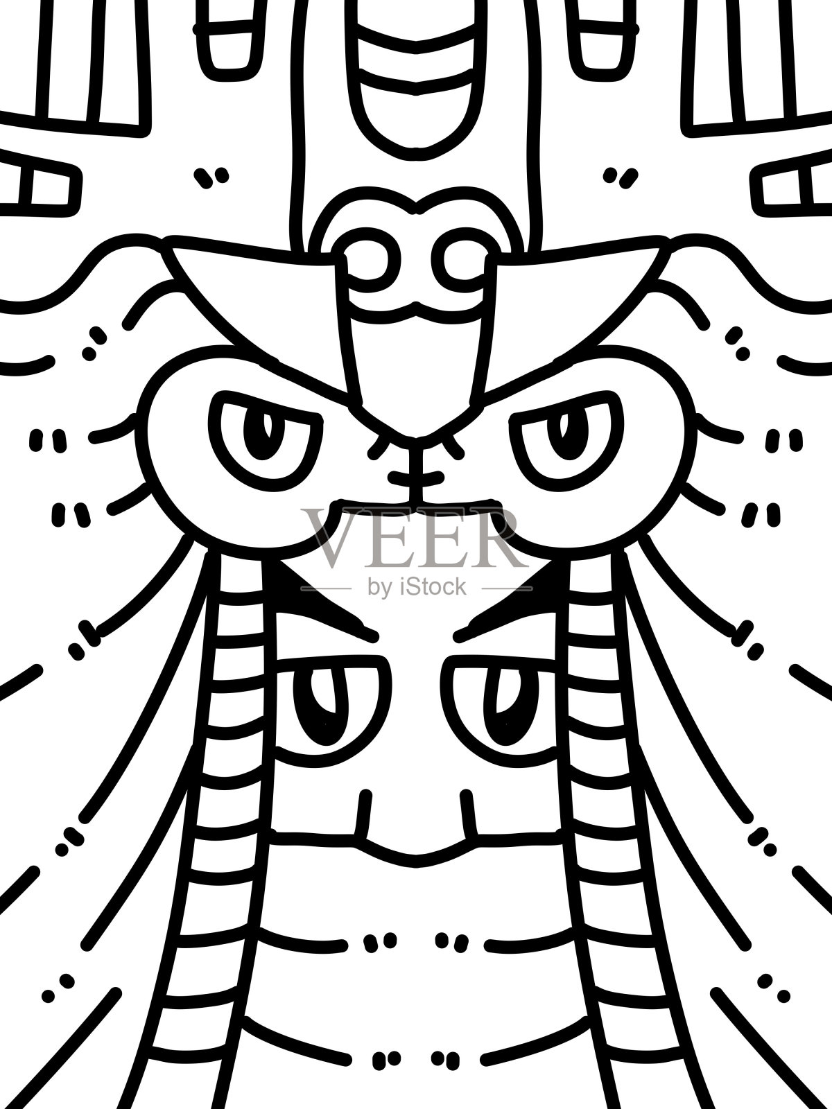 卡通的黑白配色插画图片素材