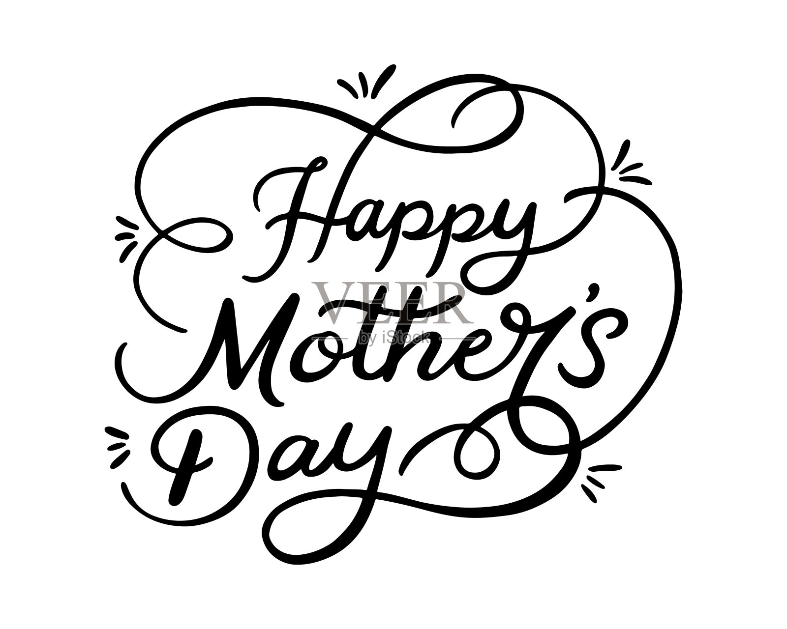 母亲节快乐向量字母。母亲节的书法卡片。母亲节字母阿拉伯书法矢量插图。爱妈妈，有史以来最好的妈妈字母向量。插画图片素材