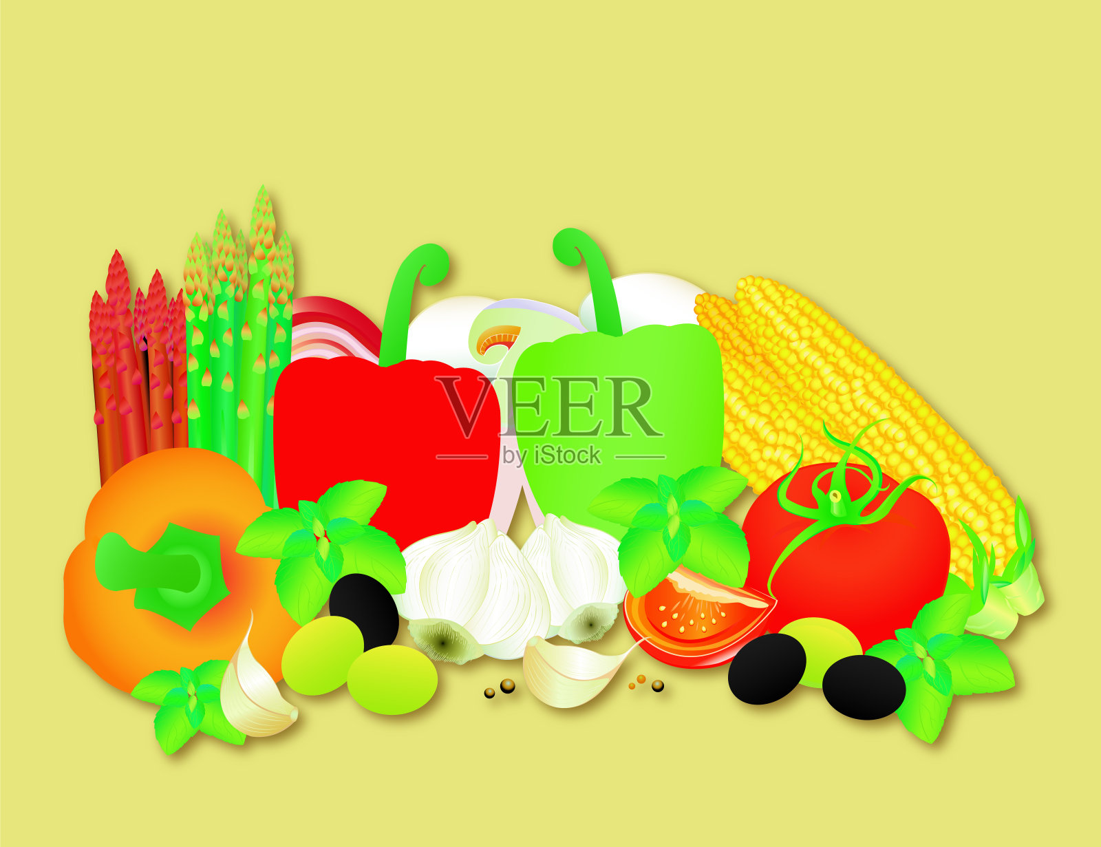 蔬菜和香草插画图片素材