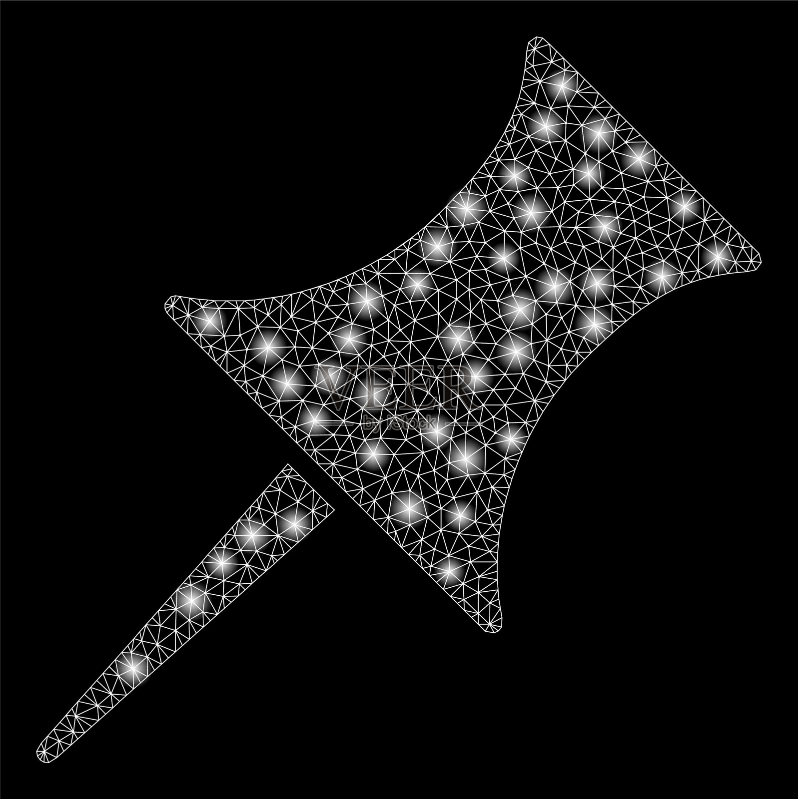 闪光网格二维引脚与闪光点插画图片素材