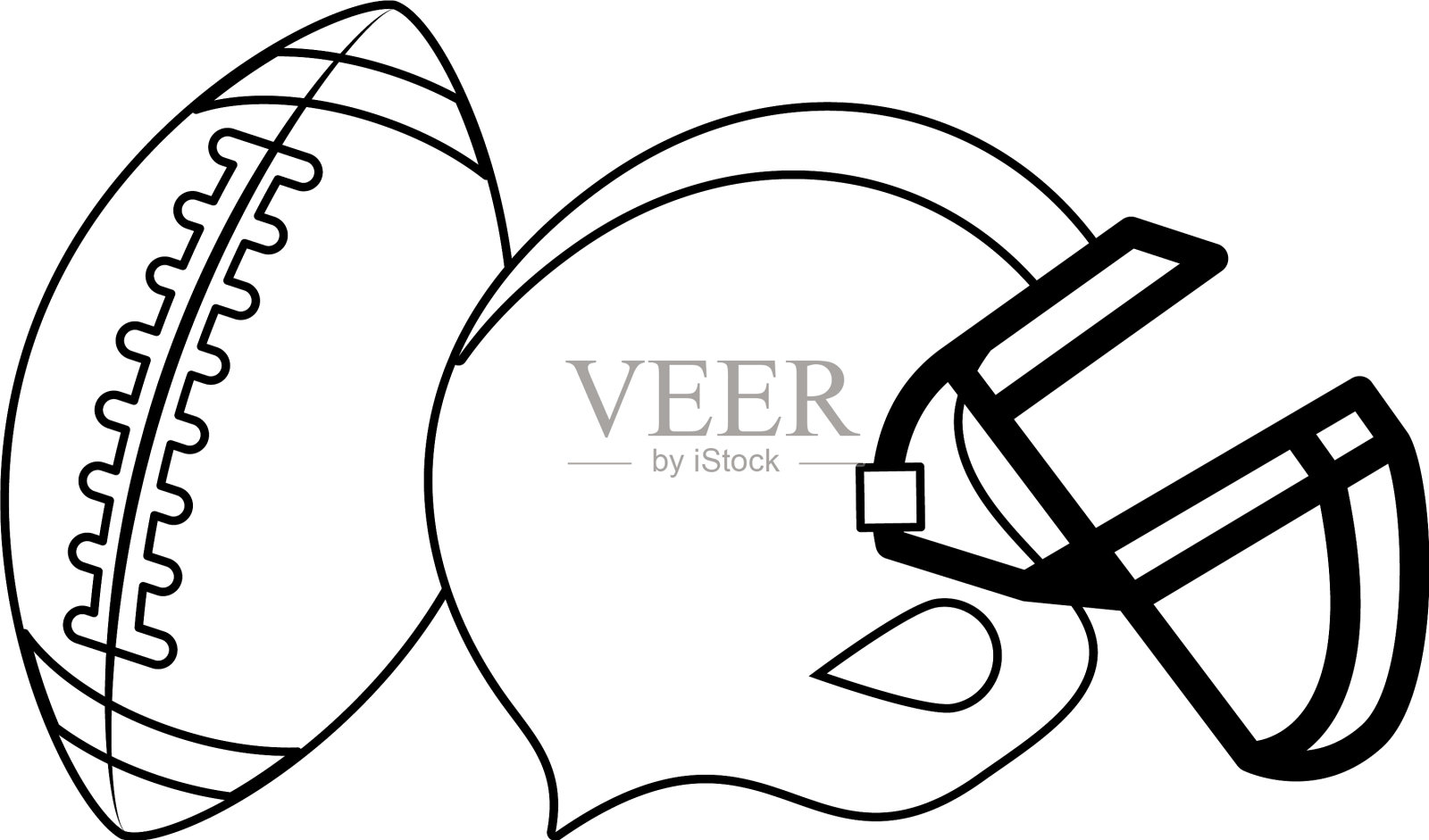 美式足球运动游戏卡通在黑色和插画图片素材