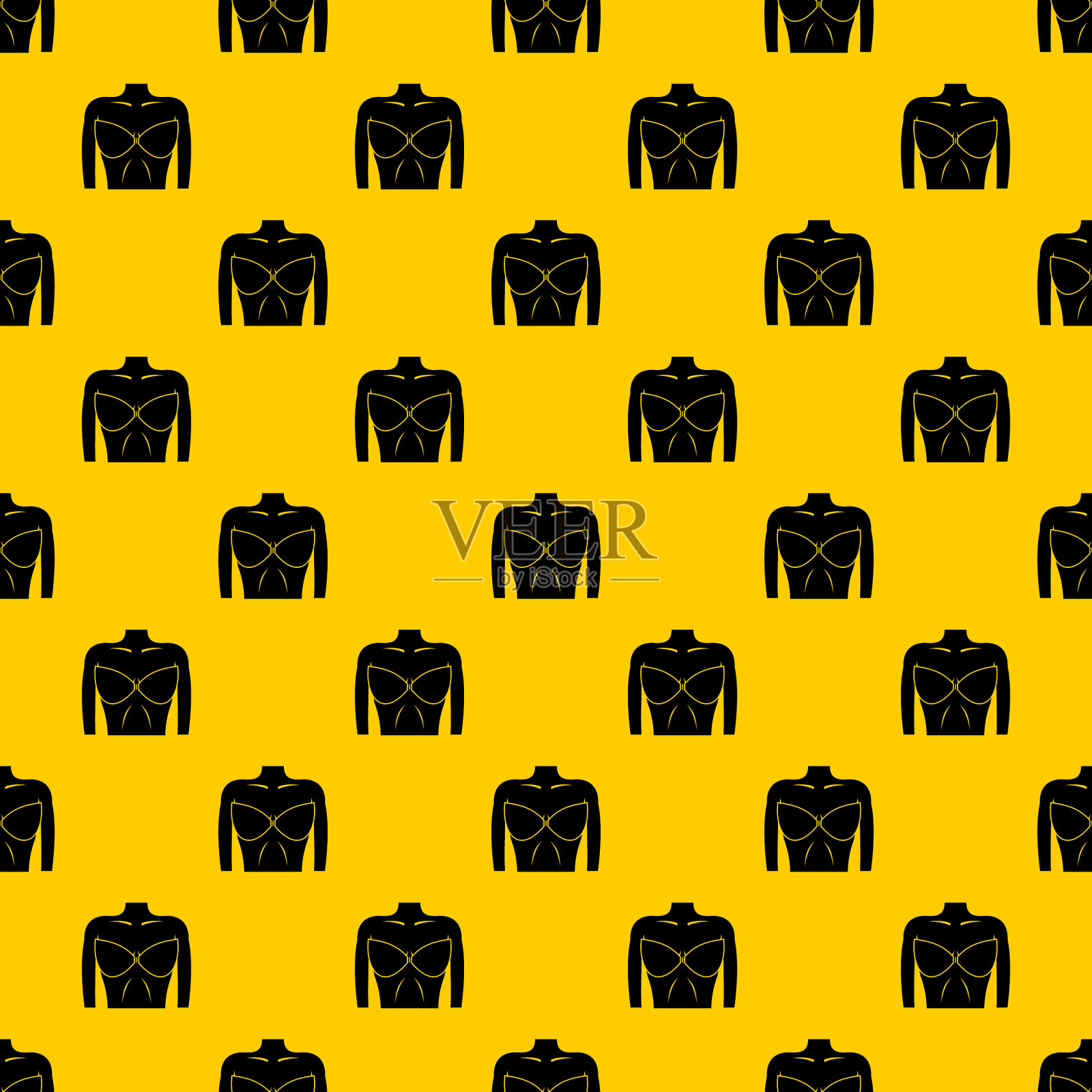 胸罩图案中的女性乳房插画图片素材