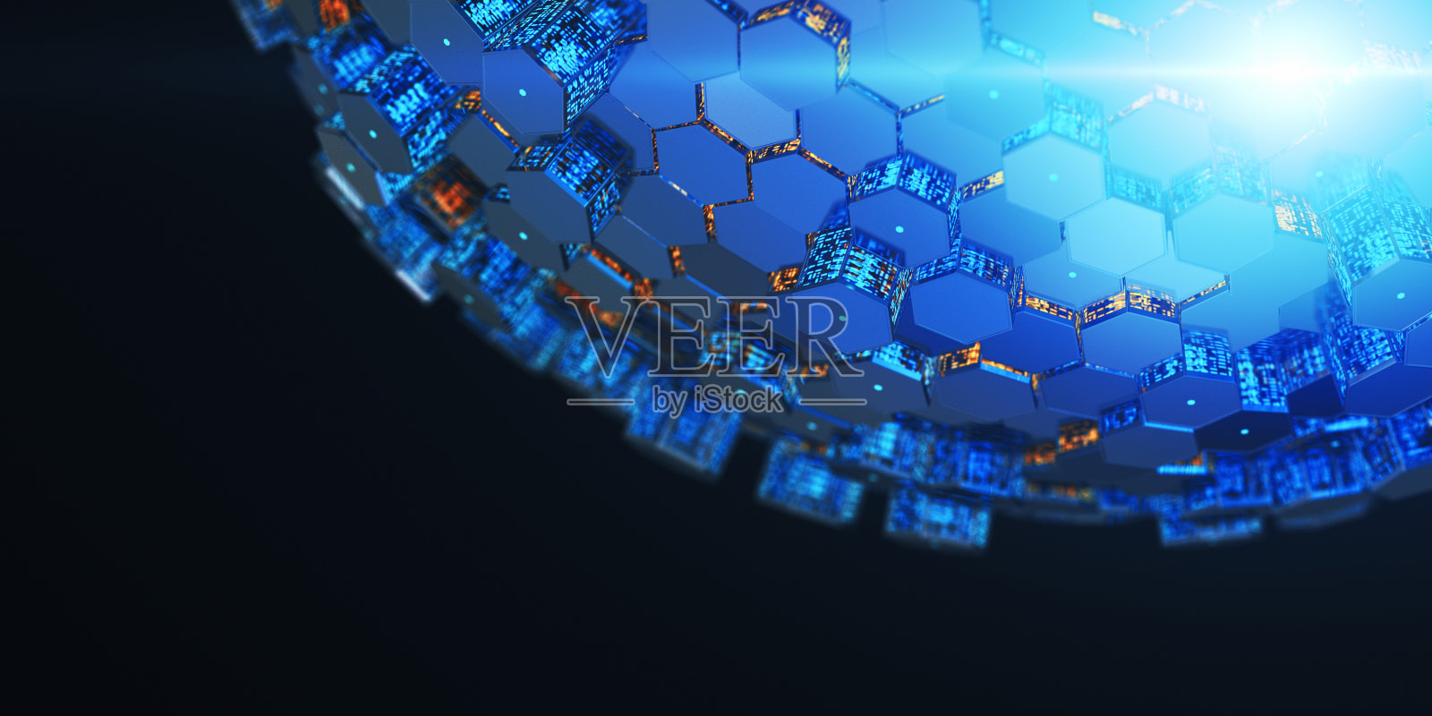 大数据。六边形的概念。照片摄影图片