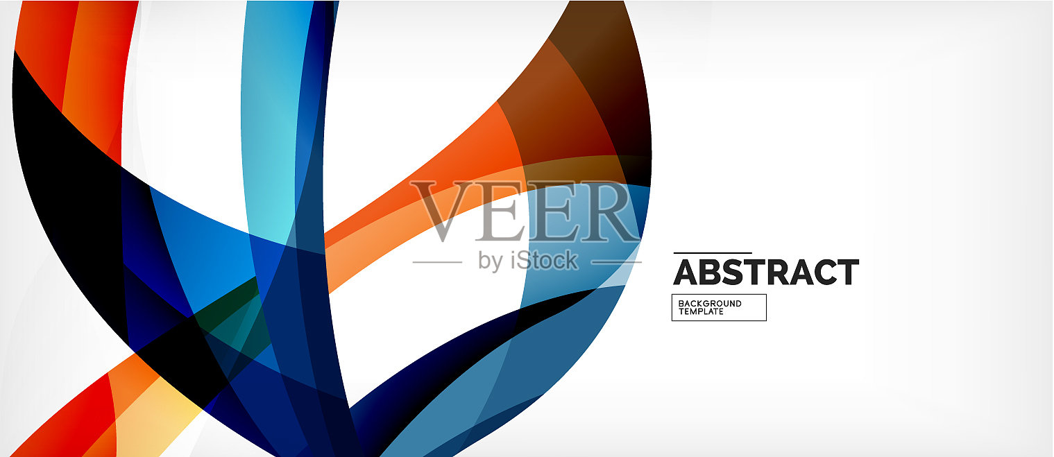 彩色波浪线抽象背景色插画图片素材