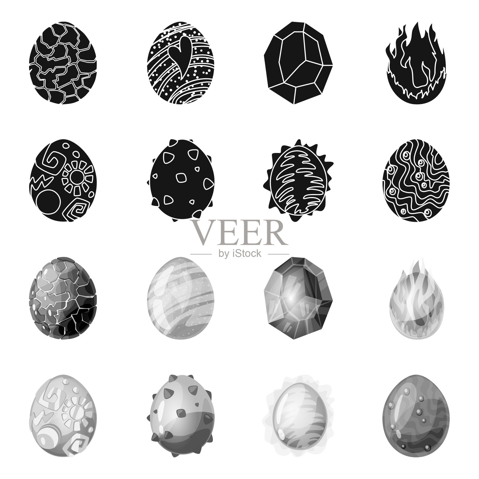 设计动物和史前符号插画图片素材