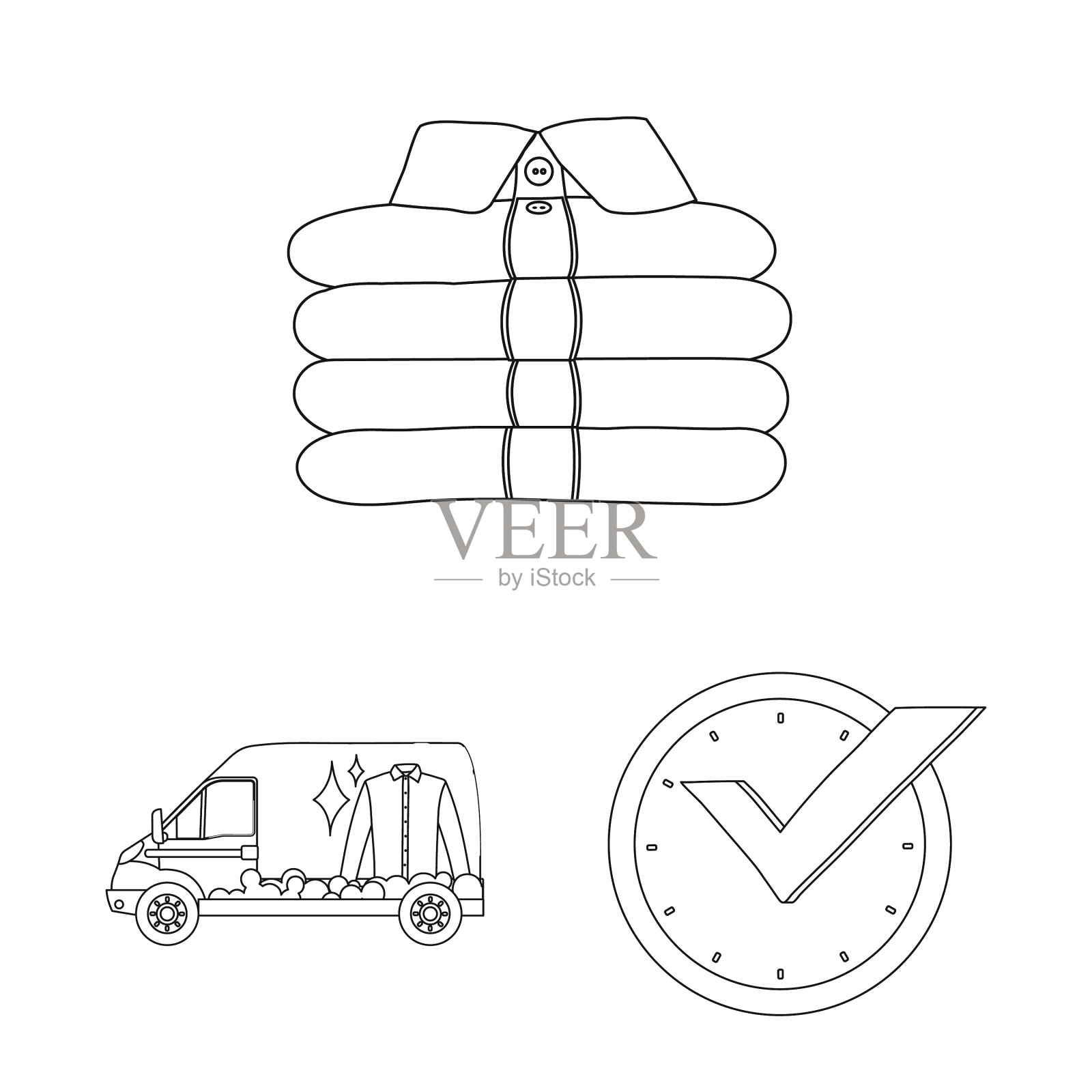 洗衣和清洁图标插画图片素材