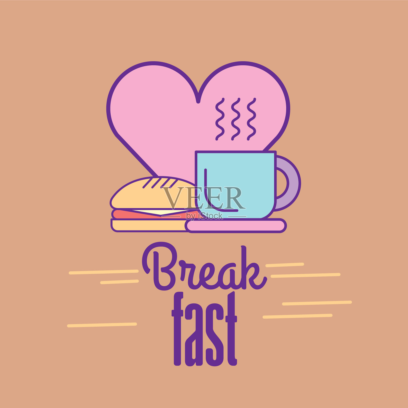 早餐和食品设计插画图片素材