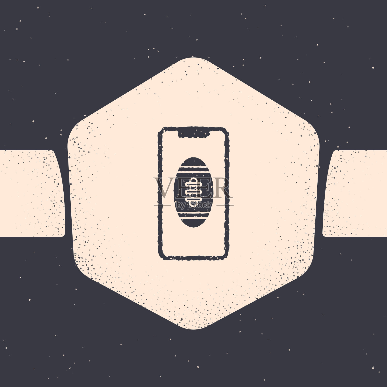 带美式橄榄球的垃圾智能手机插画图片素材