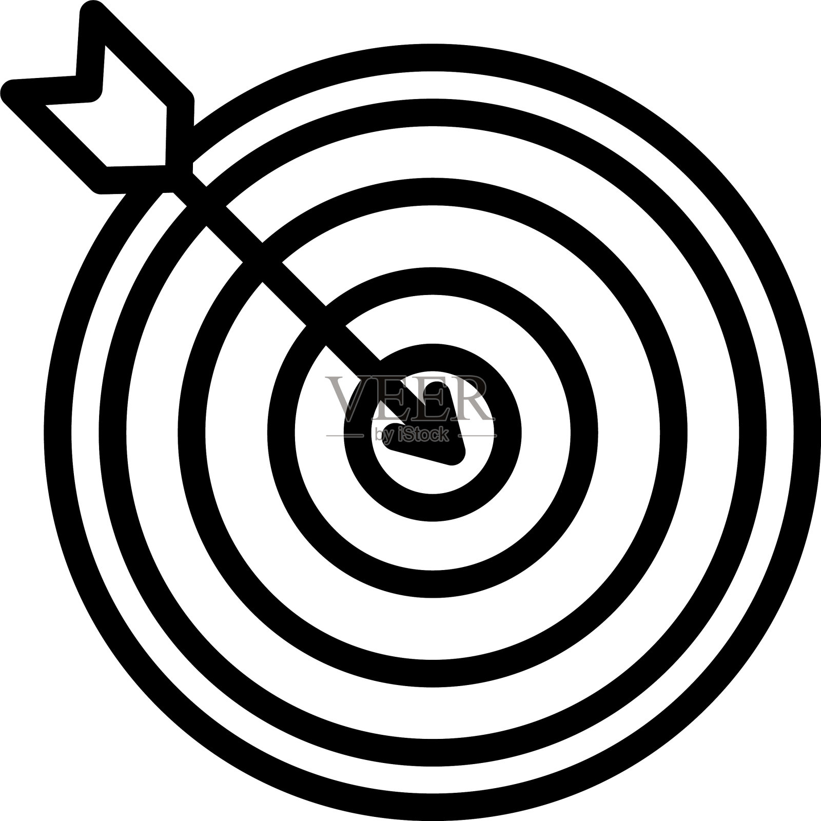 指向目标图标轮廓样式的箭头插画图片素材