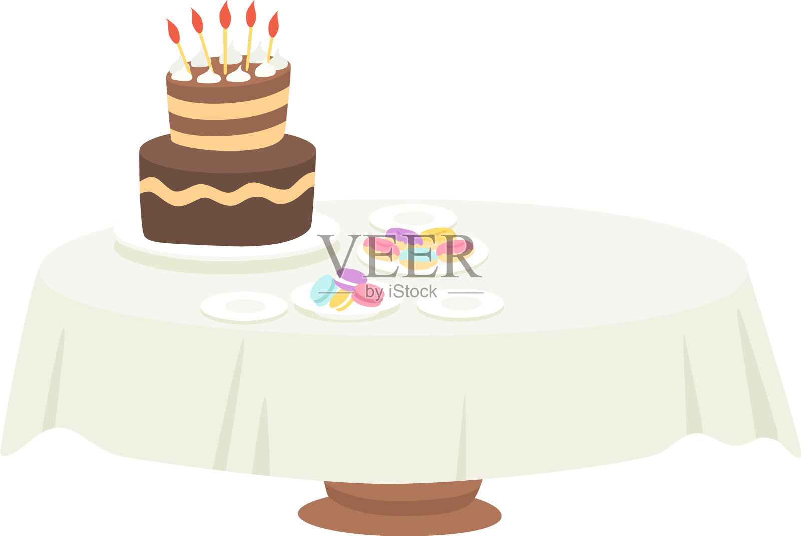 有白色桌布的节日餐桌设计元素图片