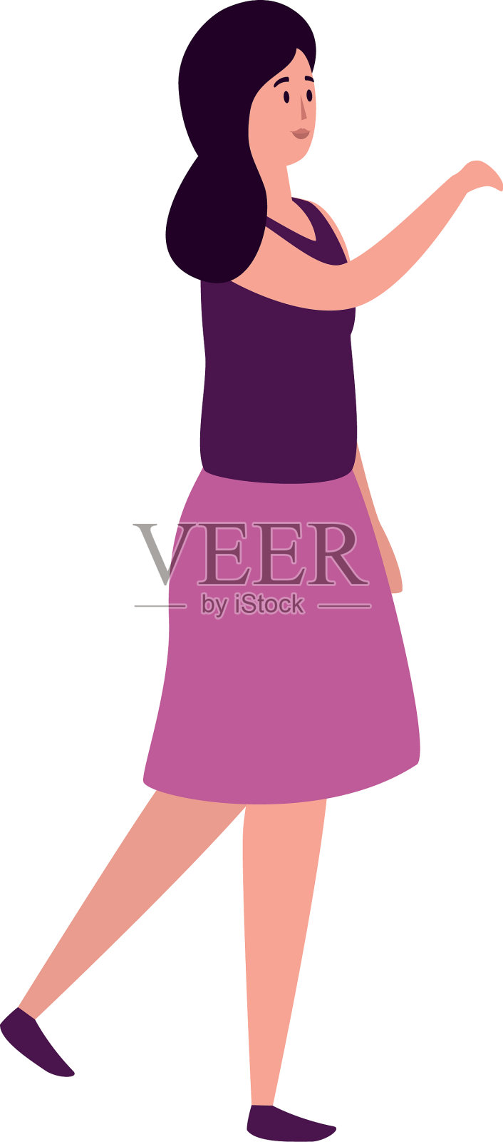 年轻美丽的女人性格设计元素图片