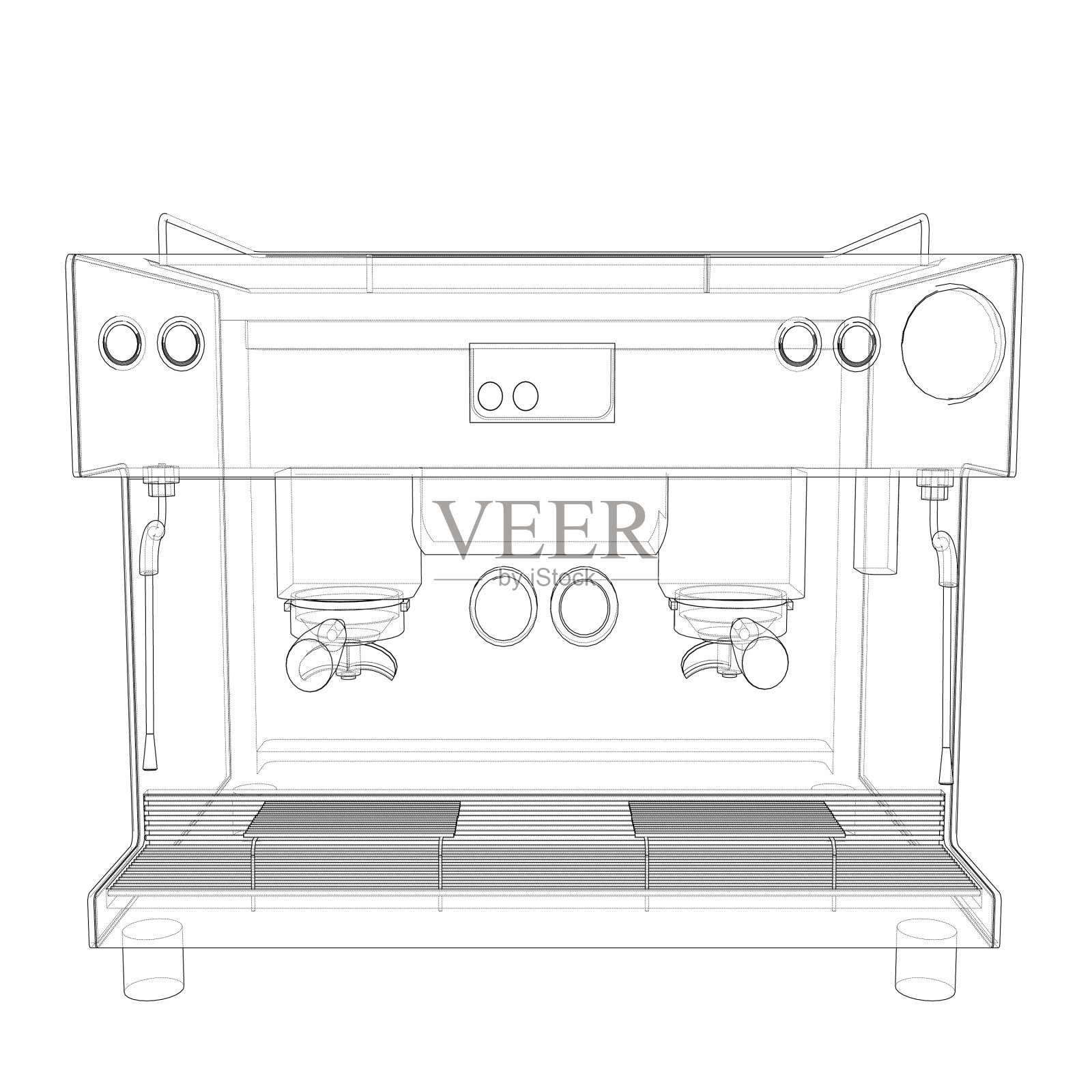 大纲的咖啡机设计元素图片