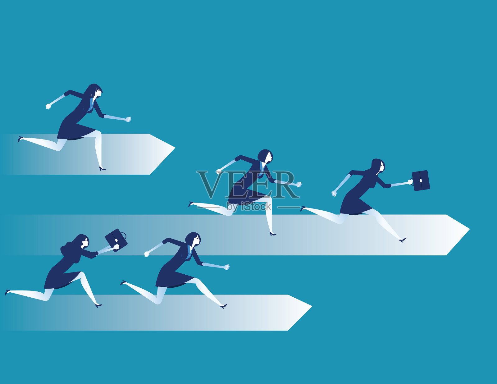 竞争商业人赛跑的概念插画图片素材