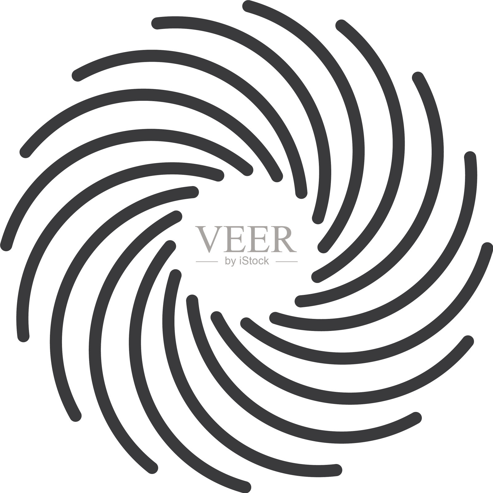 漩涡标志图标波浪和螺旋设计元素图片